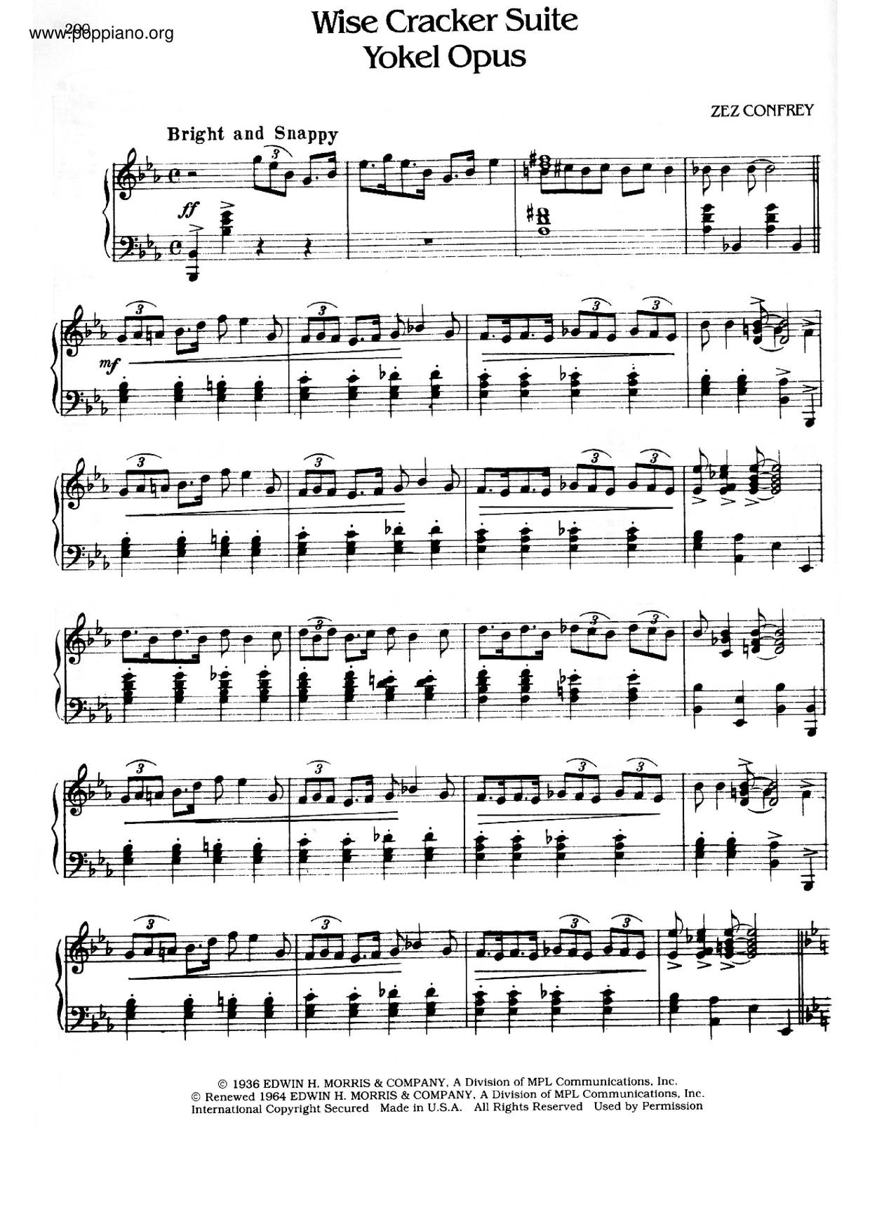 Wise Cracker Suite: I. Yokel Opus琴谱