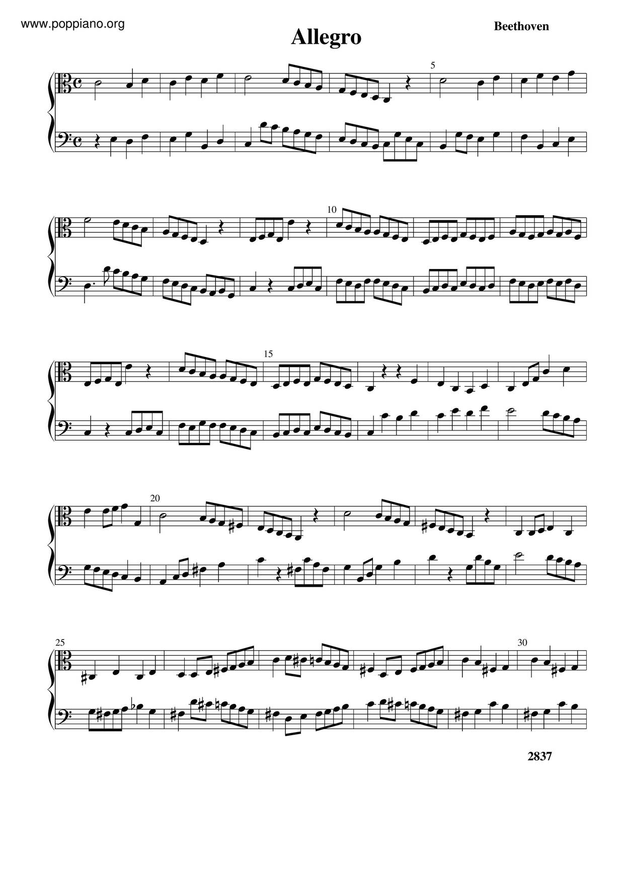Duo For 2 Flutes, WoO 26琴谱