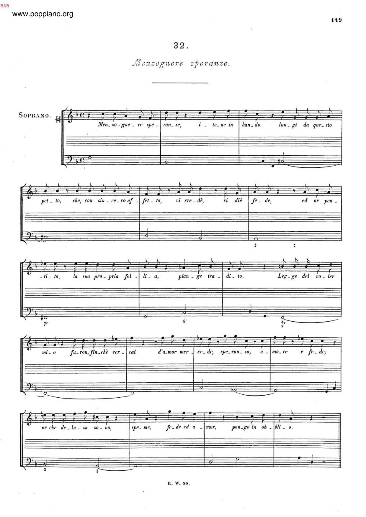 Menzognere Speranze, HWV 131琴谱