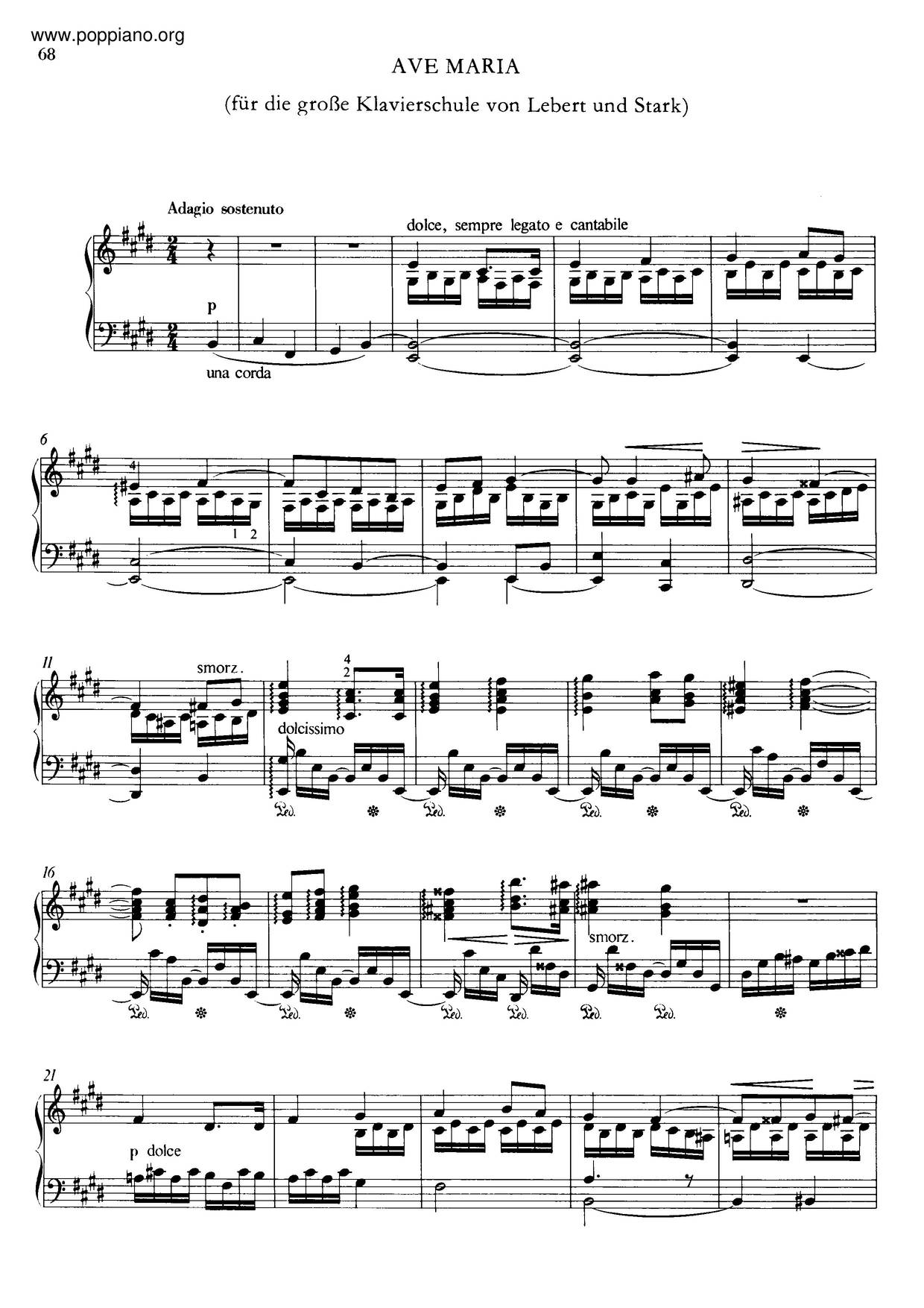 Ave Maria, The Bells Of Rome, S.182琴谱