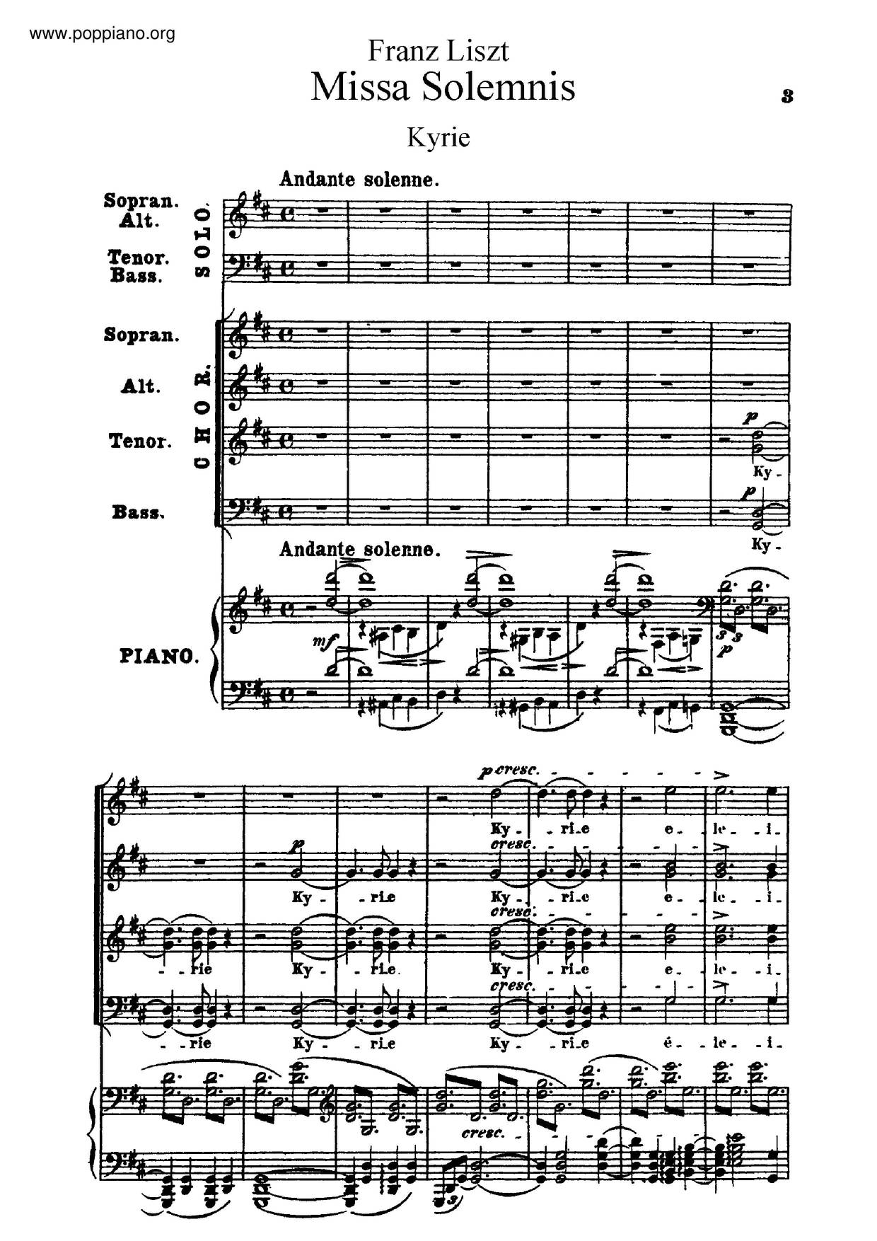 Missa Solennis, S.9琴谱