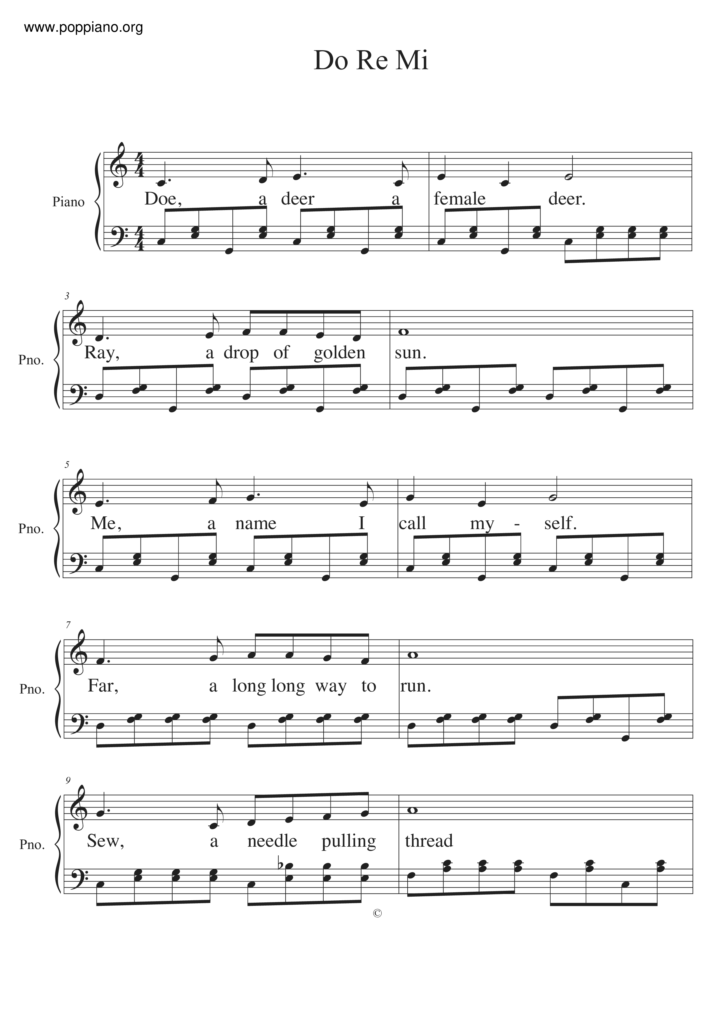 The Sound Of Music - Do-Re-Mi琴谱