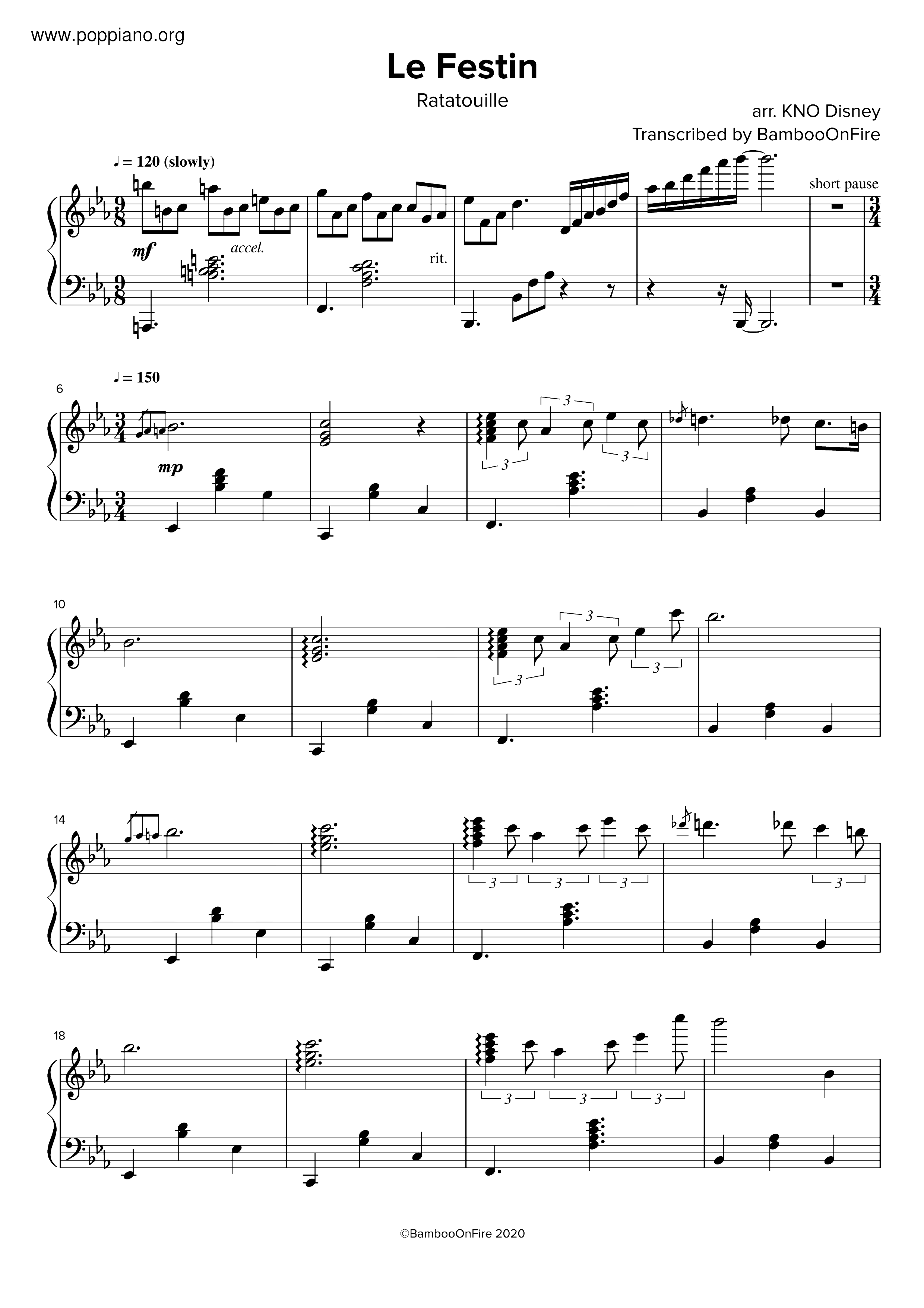 Ratatouille - Le Festin琴谱