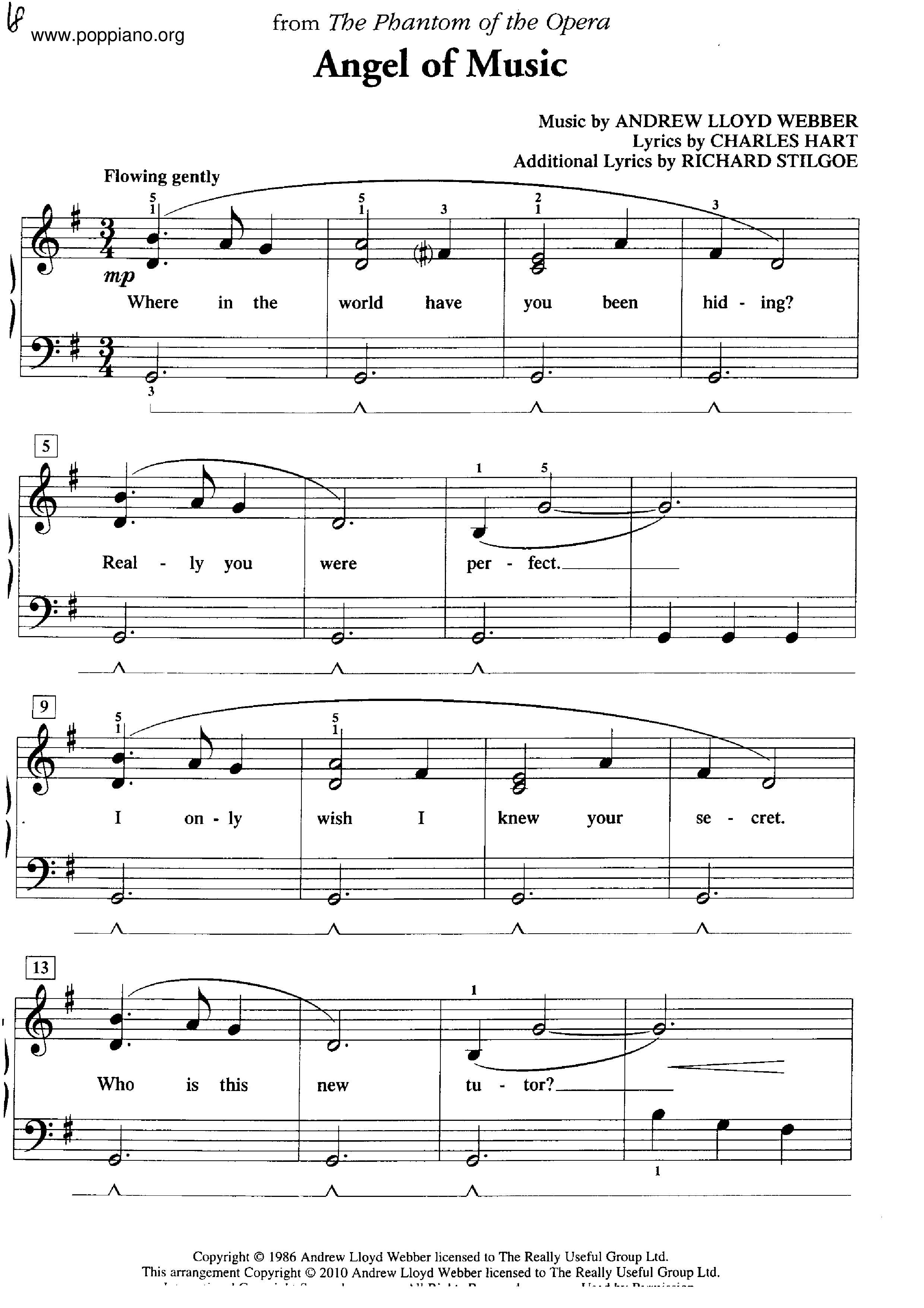 Angel Of Music琴谱
