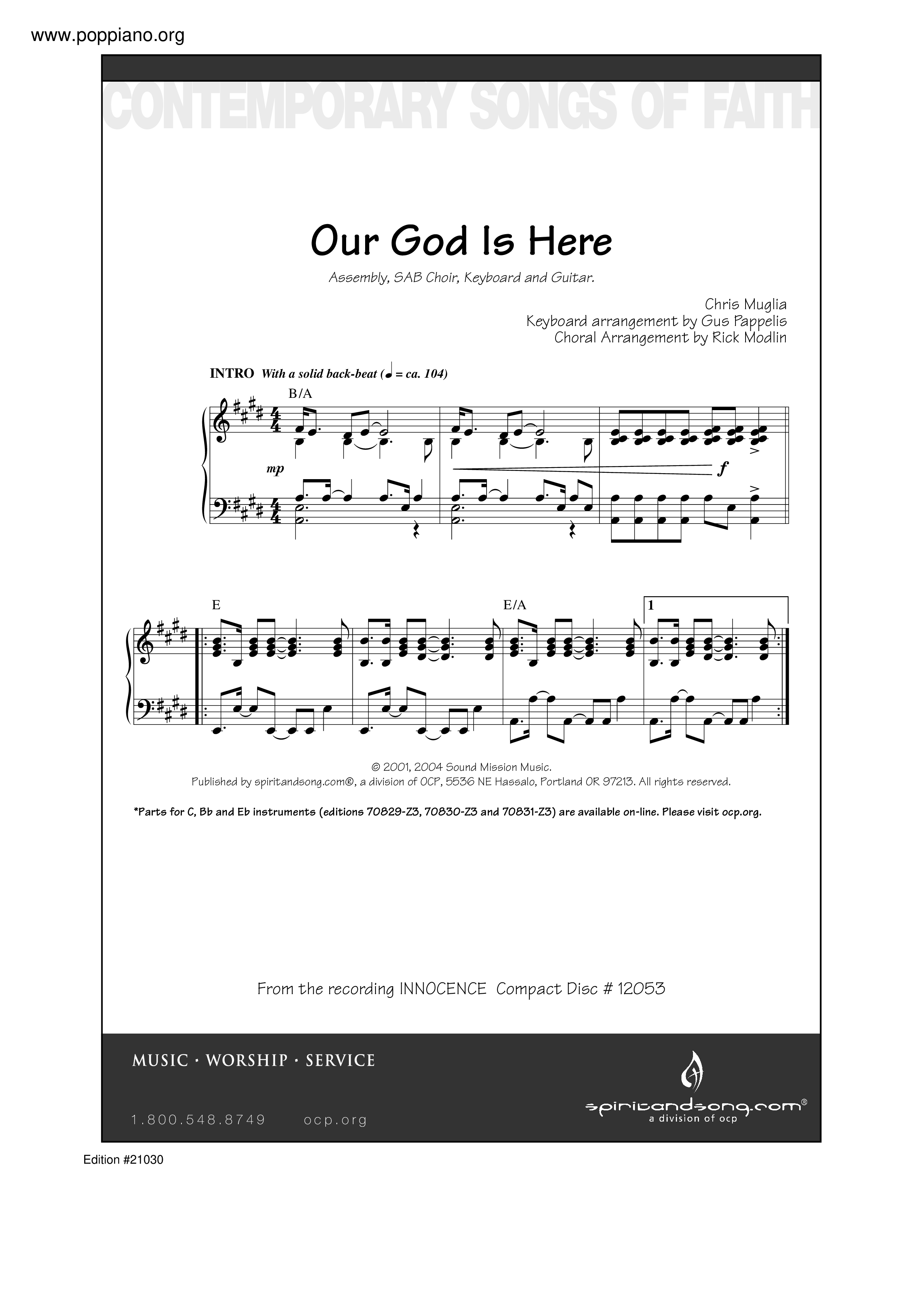 Our God Is Here琴谱