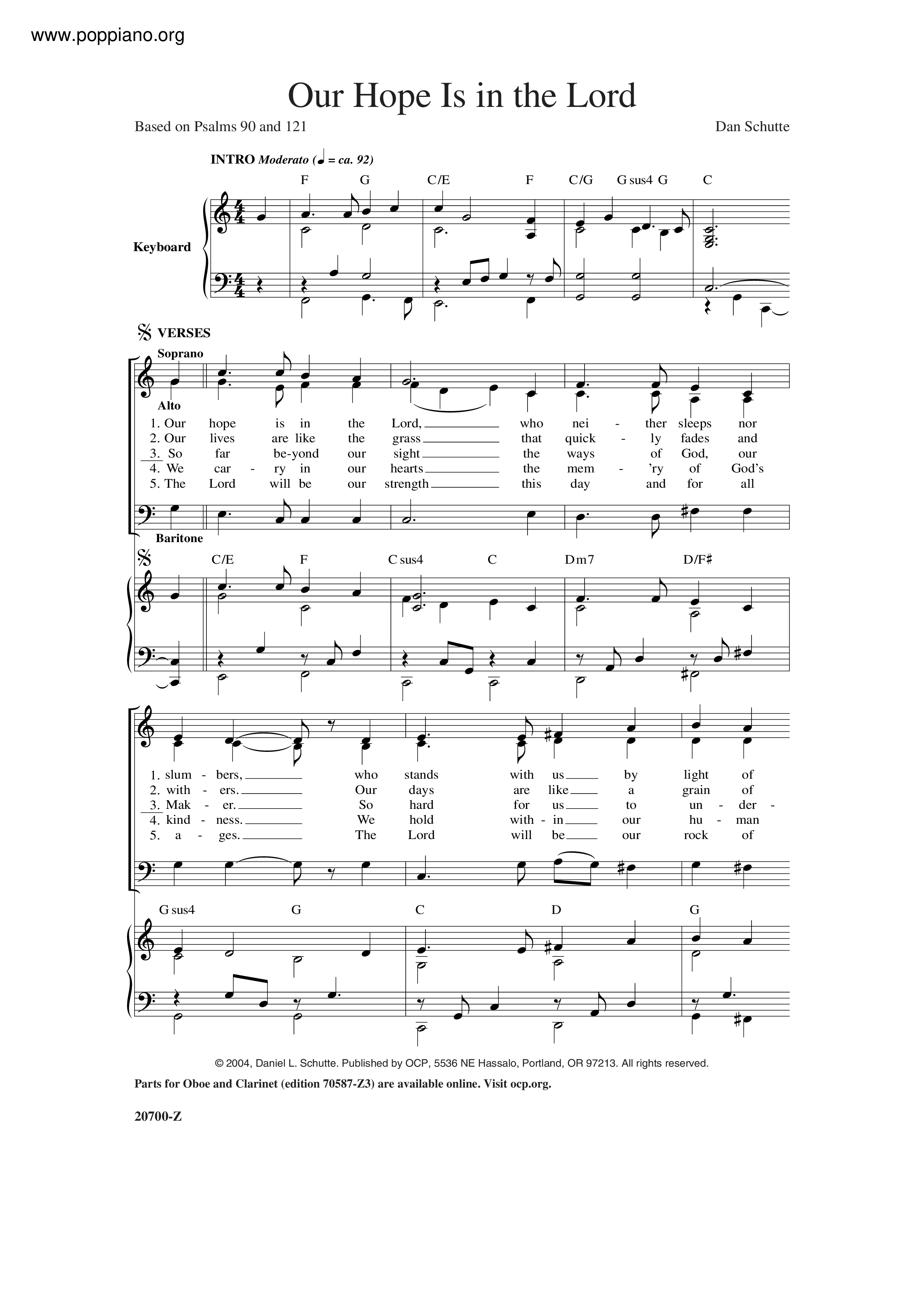 Our Hope Is In The Lord琴谱