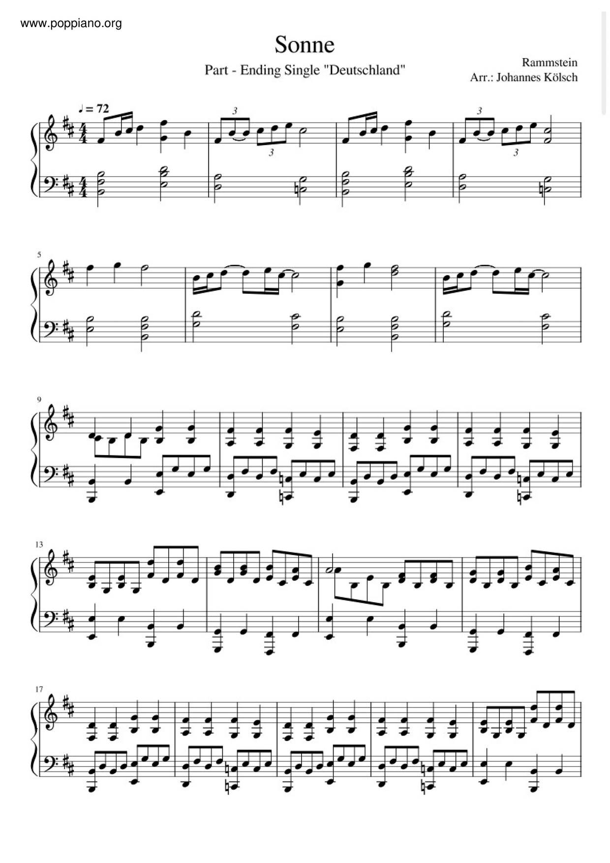 Sonne琴谱