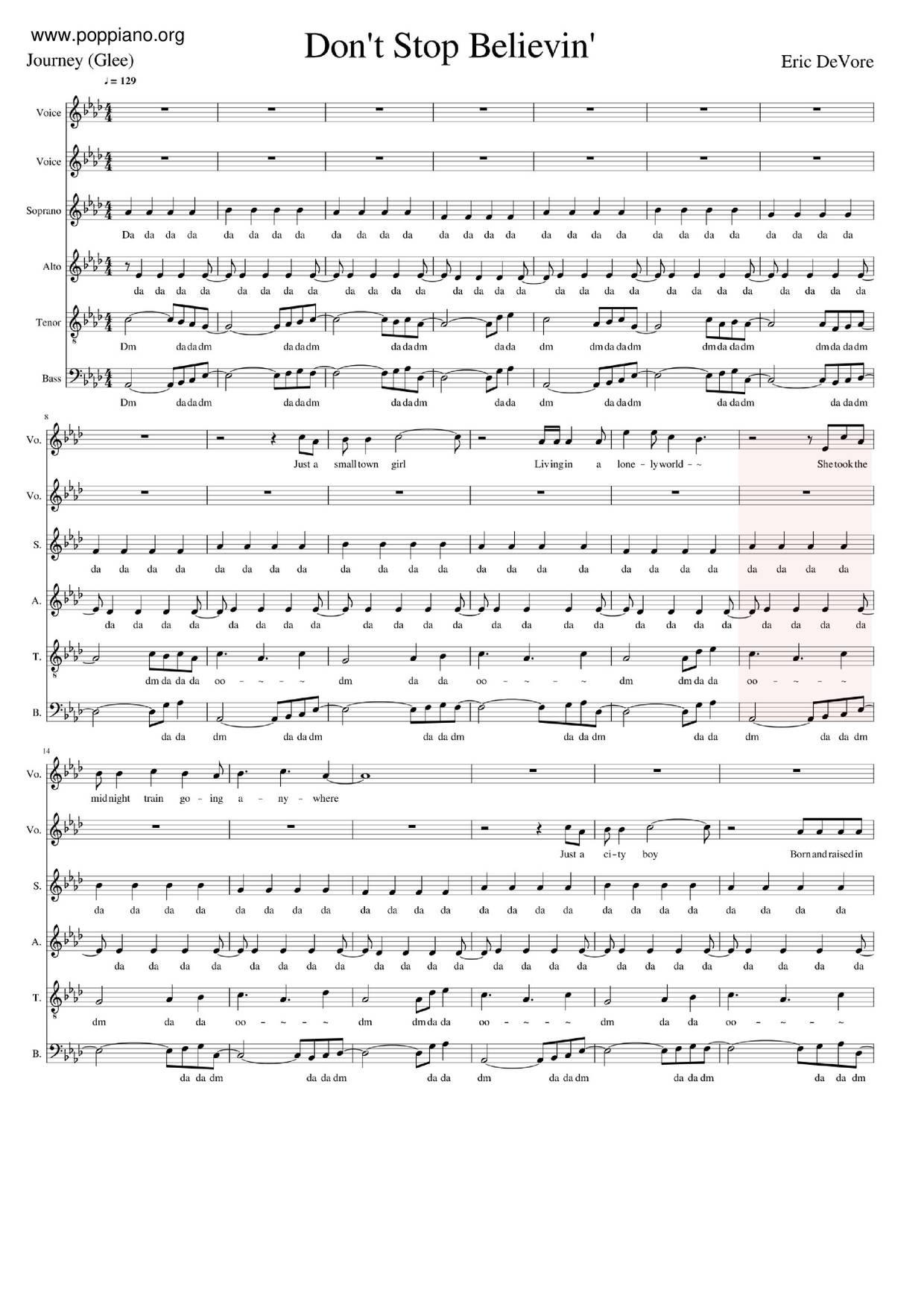 Dont Stop Believing琴谱