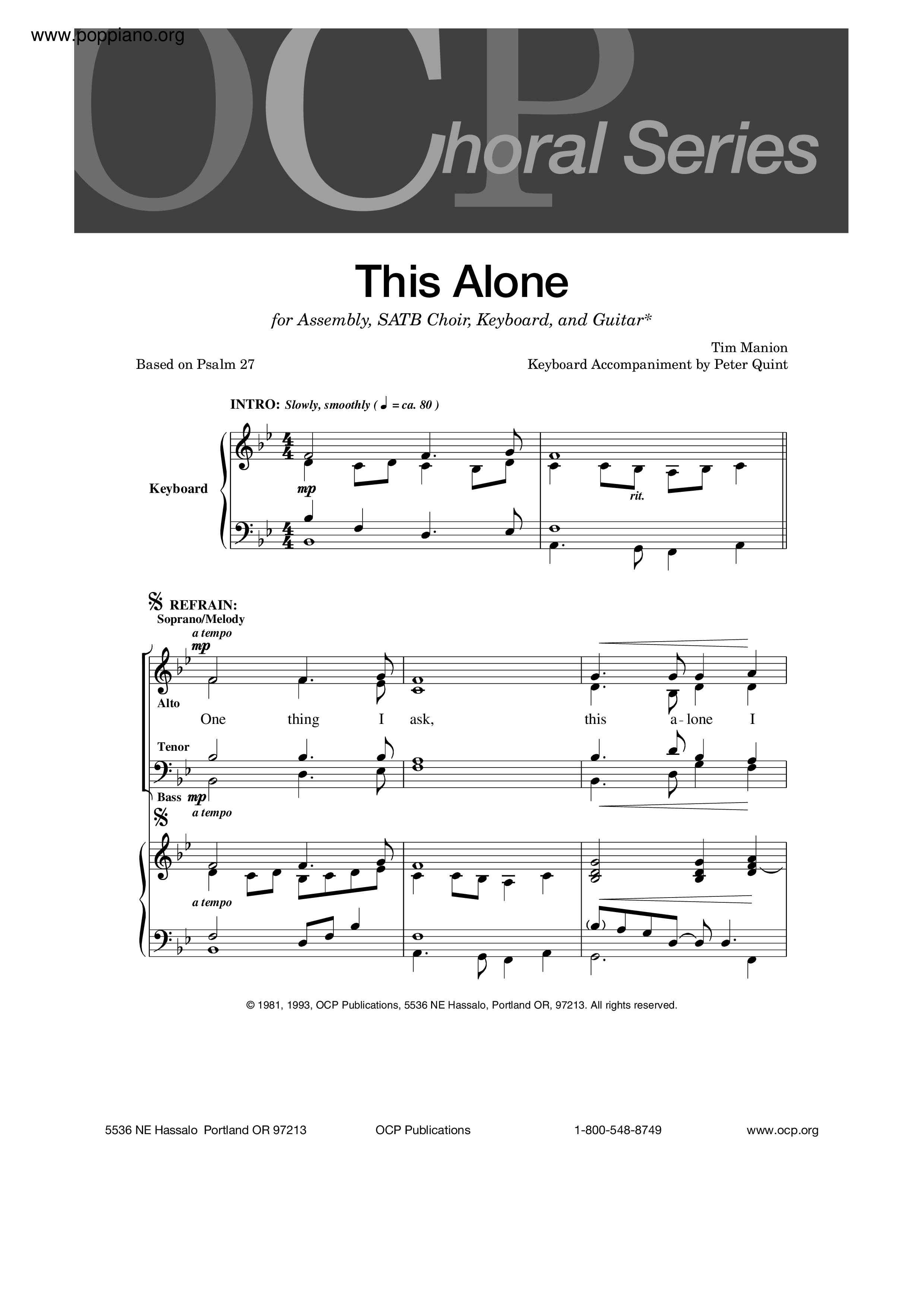 This Alone琴谱