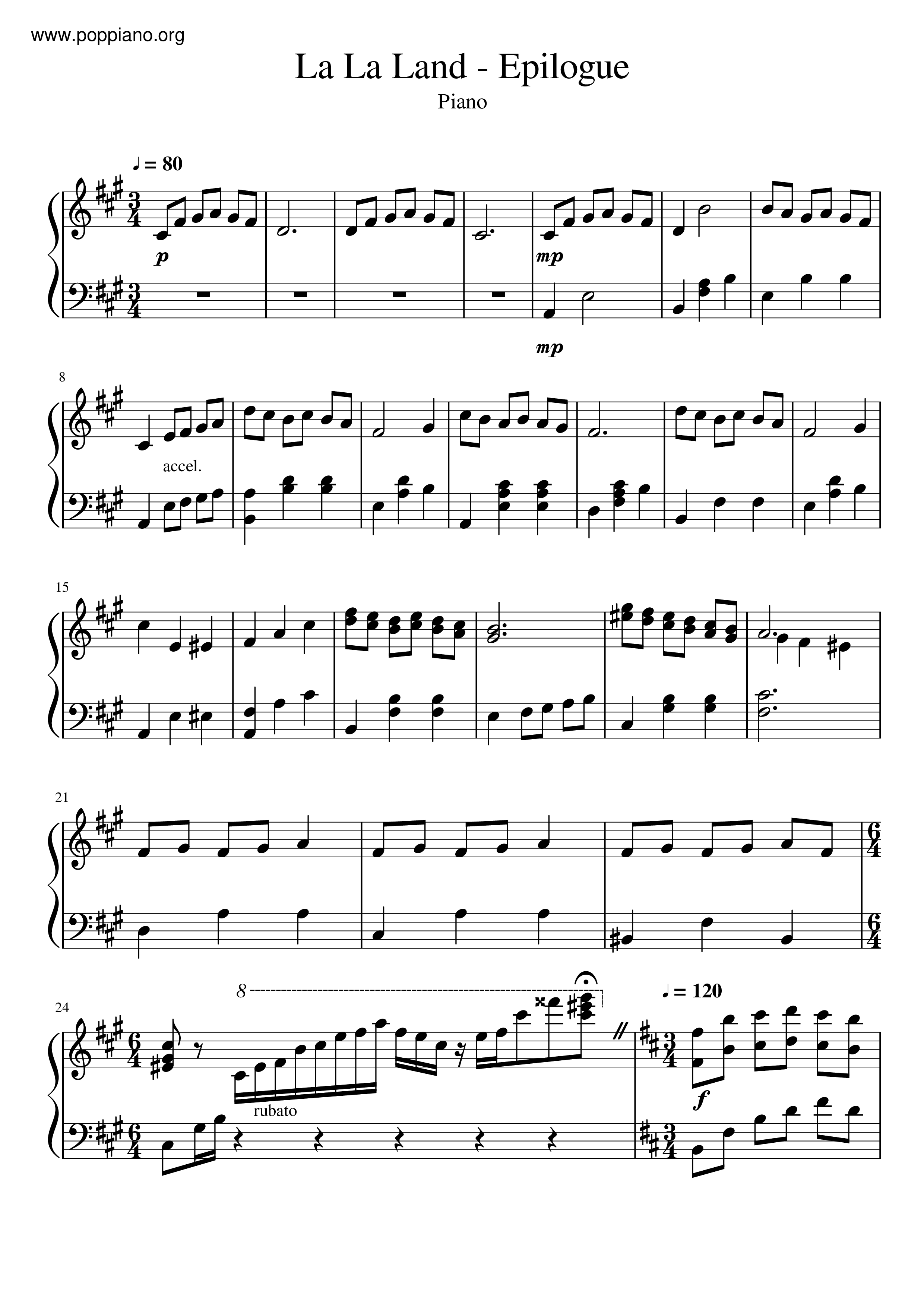 La La Land - Epilogue琴谱