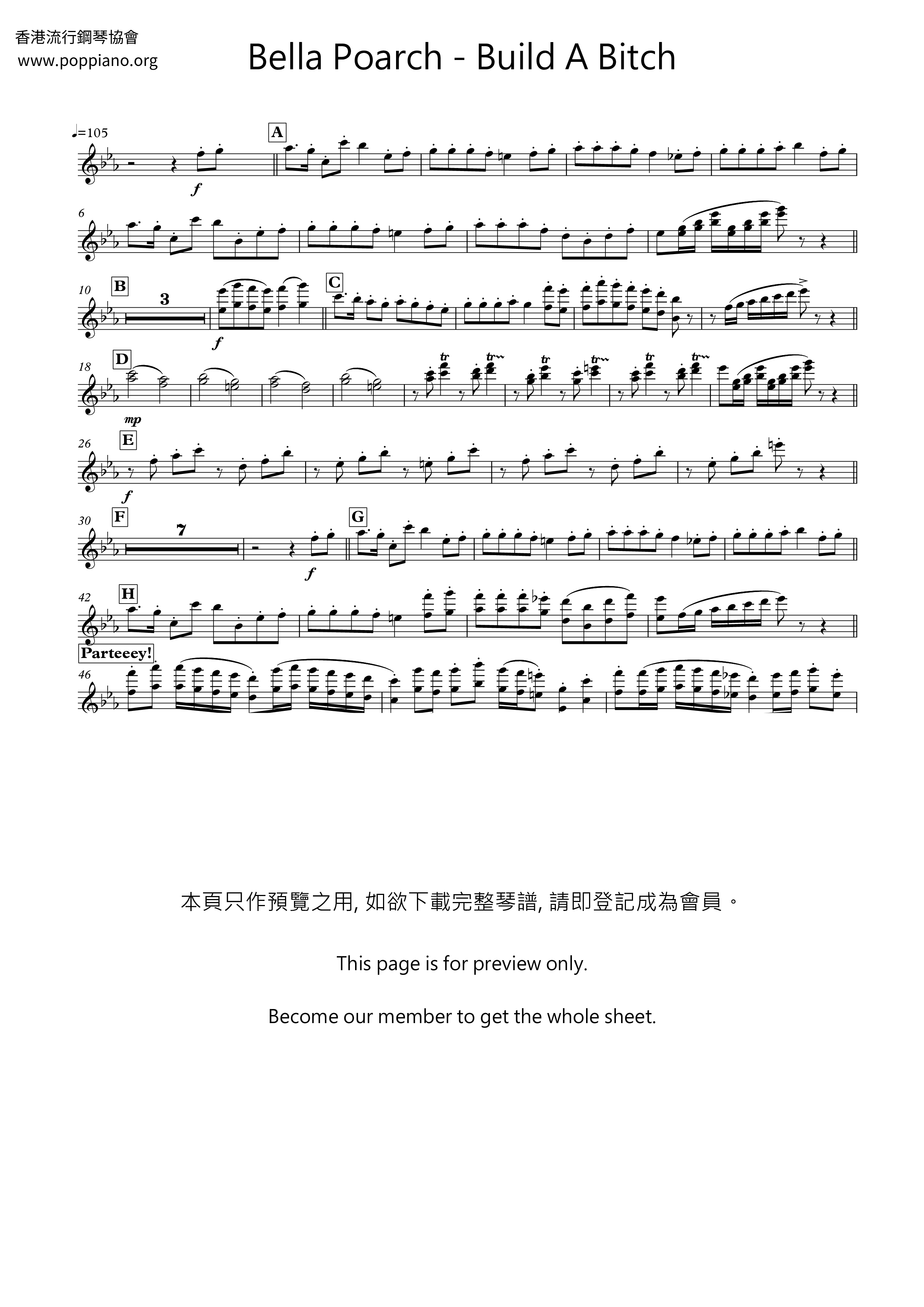 Build A Bitch琴谱