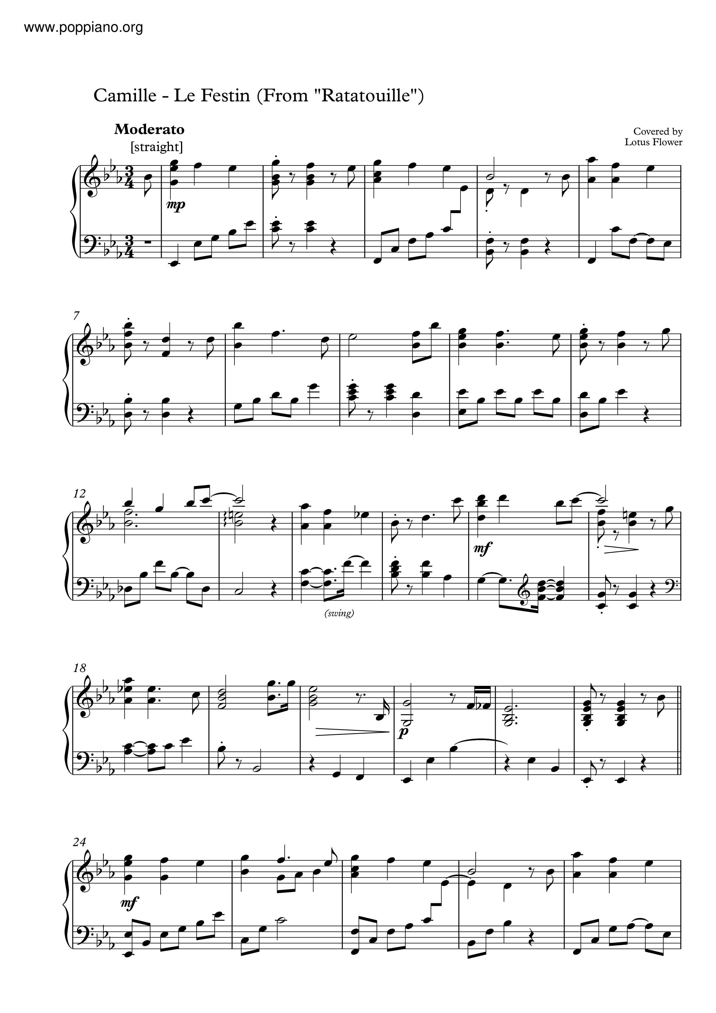 Ratatouille - Le Festin琴谱
