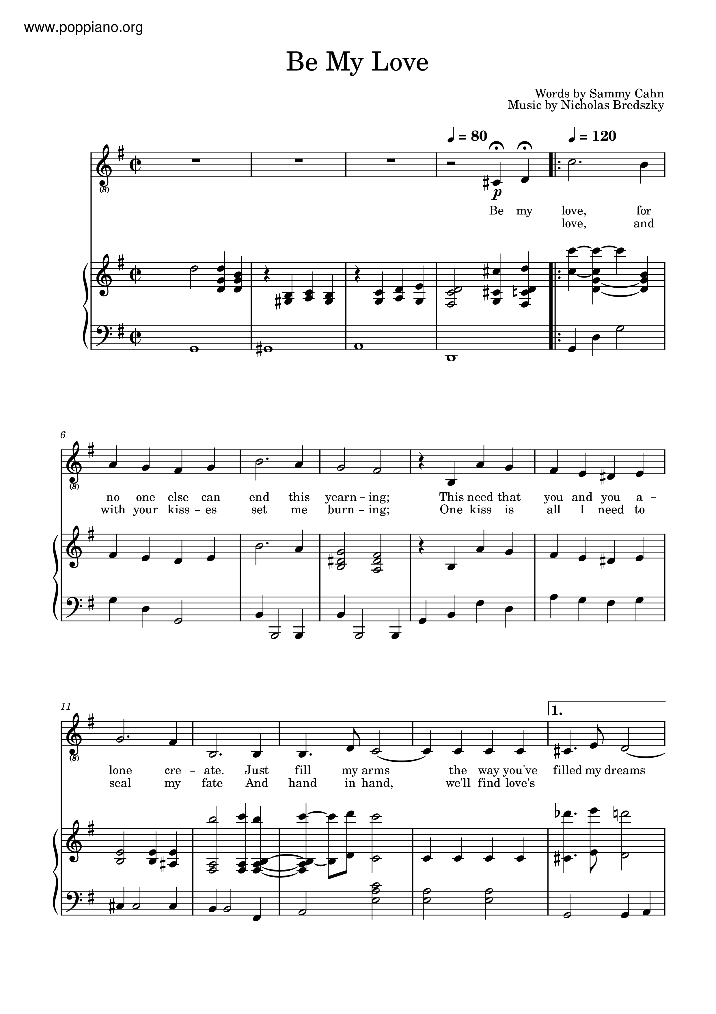 Be My Love琴谱