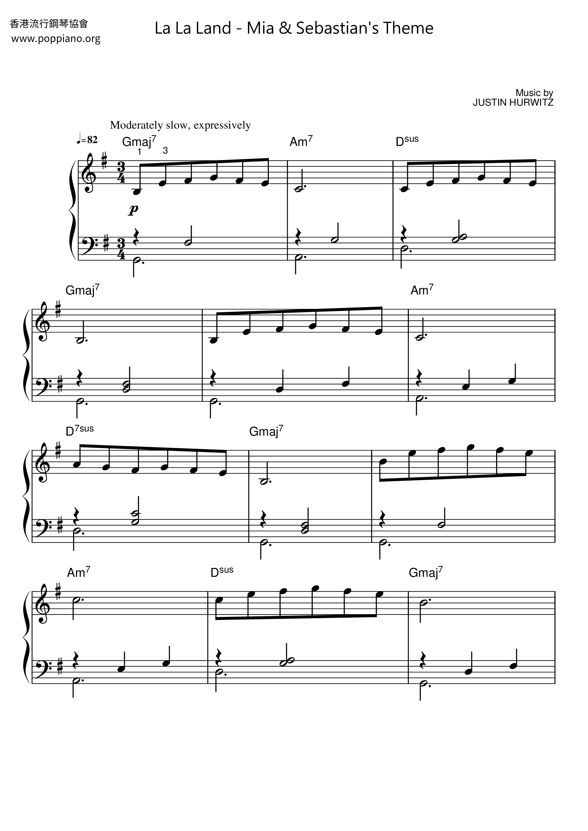 La La Land - Mia & Sebastian's Theme琴谱