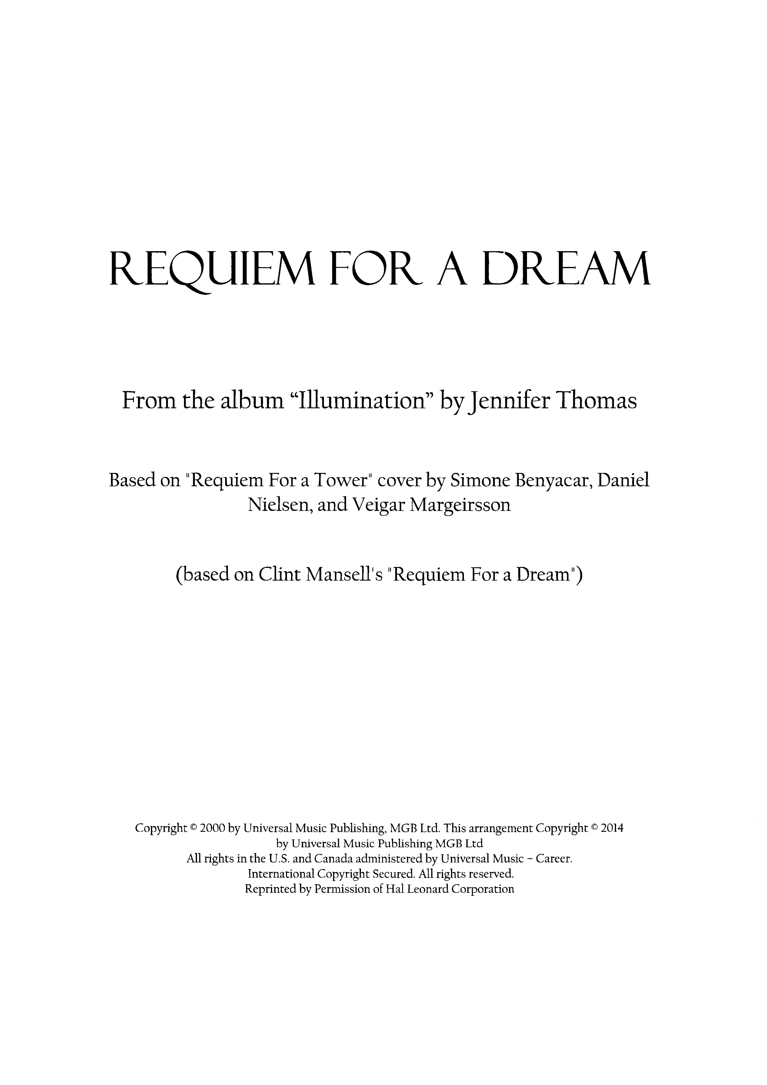 Requiem For A Dream琴谱