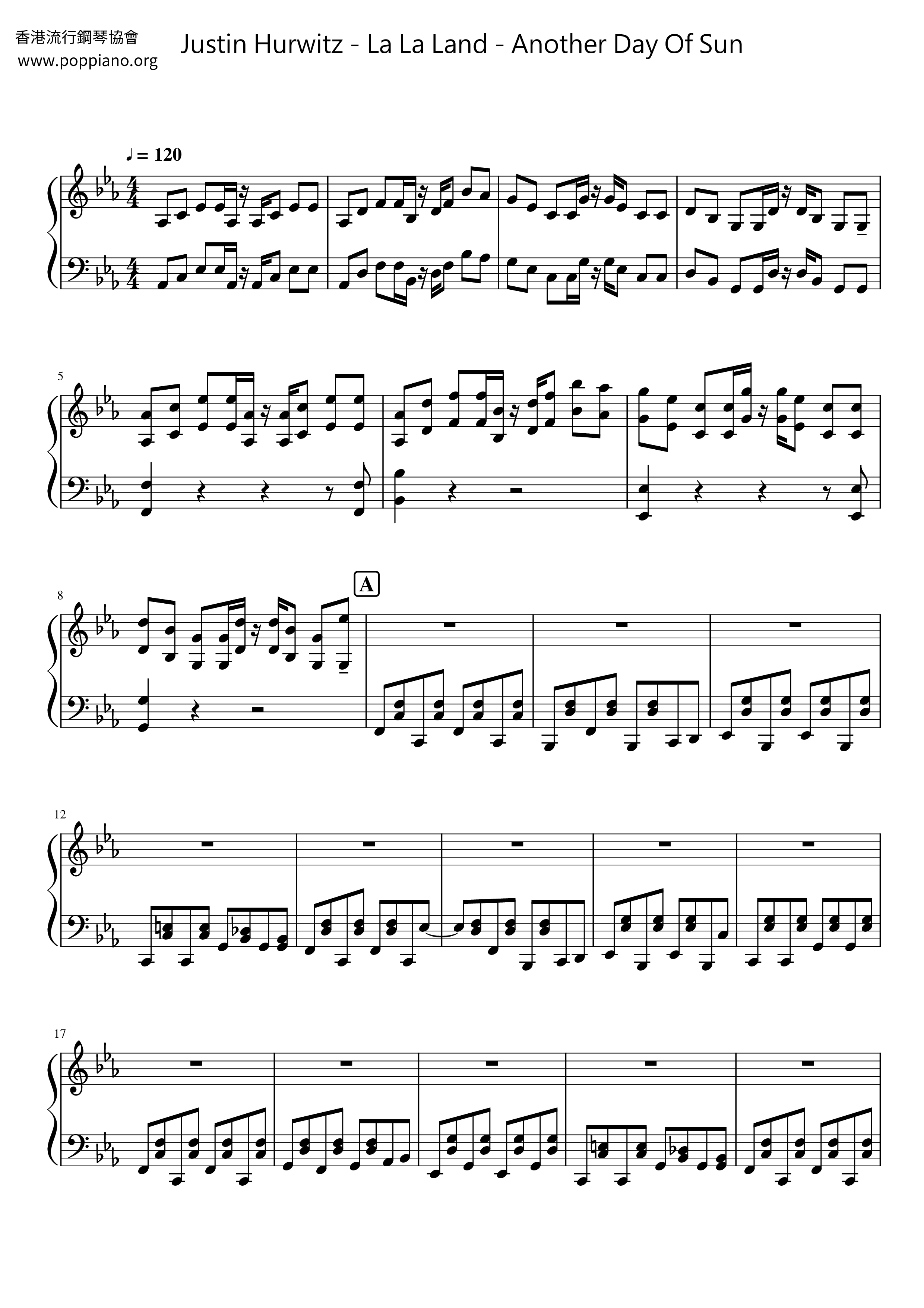 La La Land - Another Day Of Sun琴谱