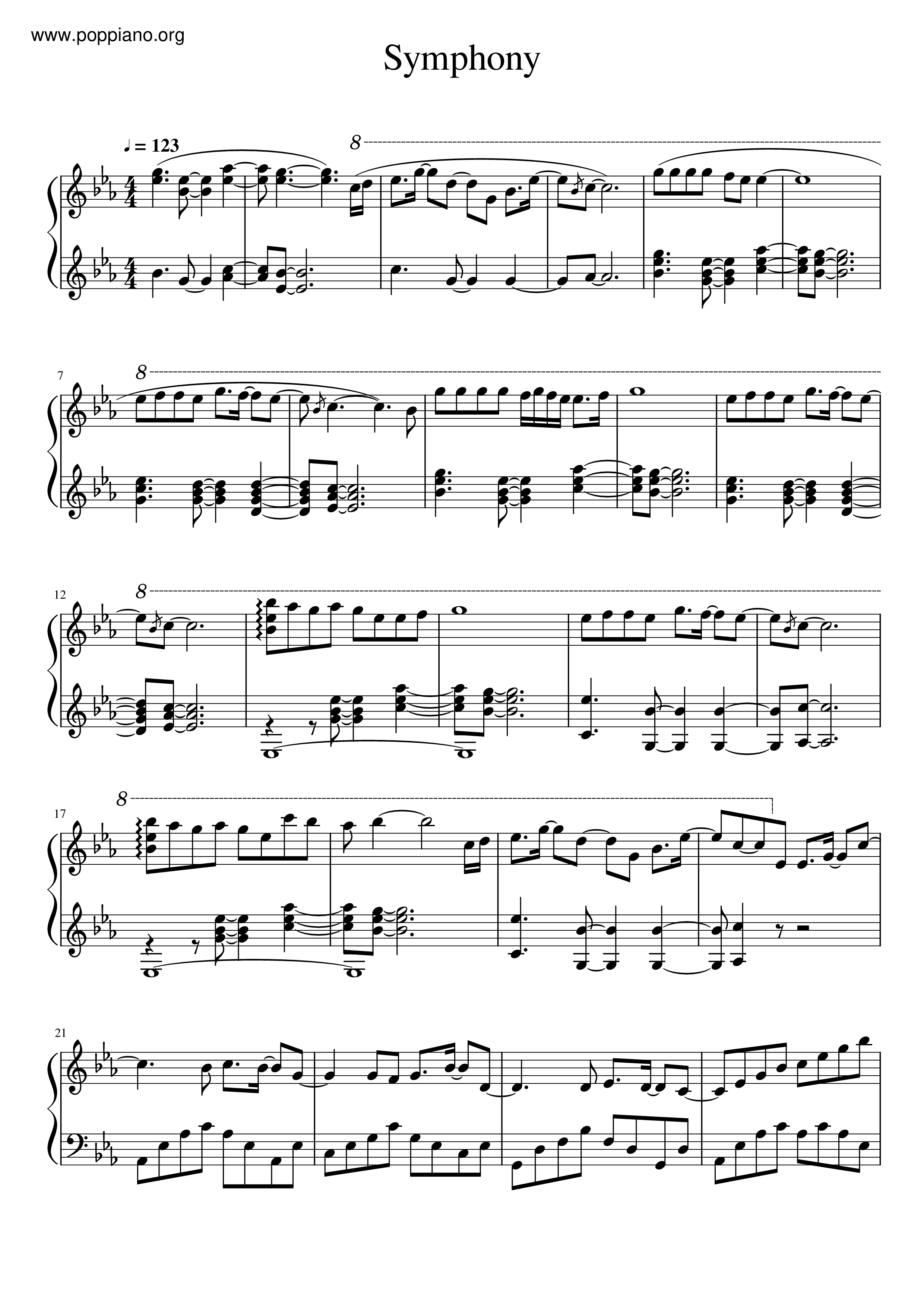 Symphony琴谱