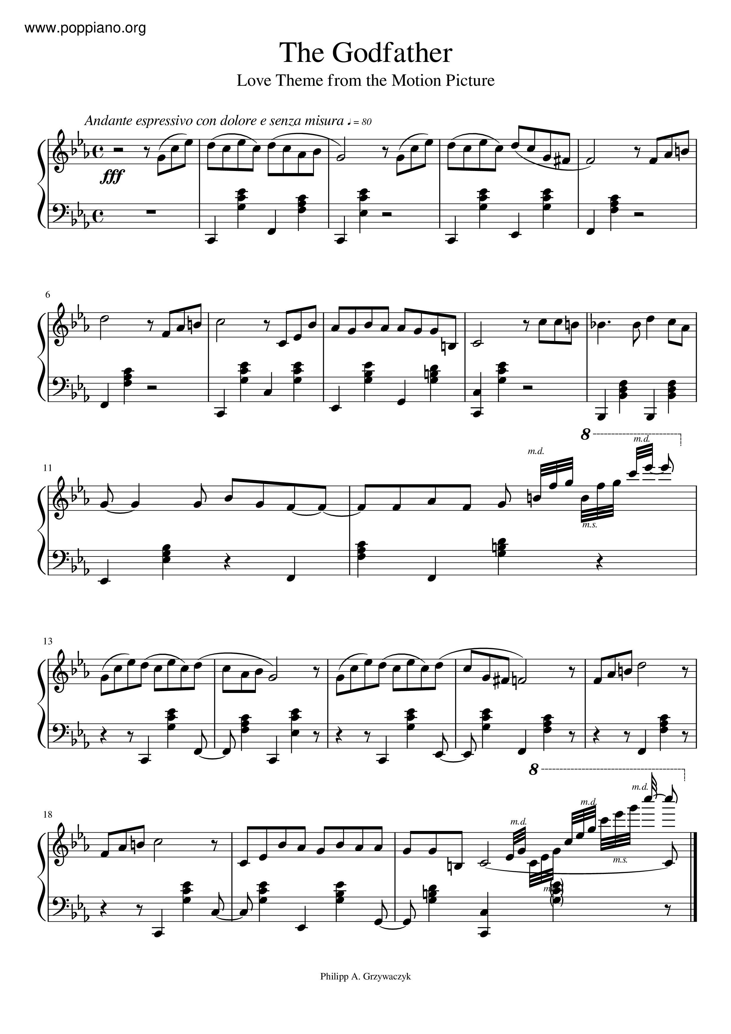 Speak Softly Love (Love Theme)琴谱