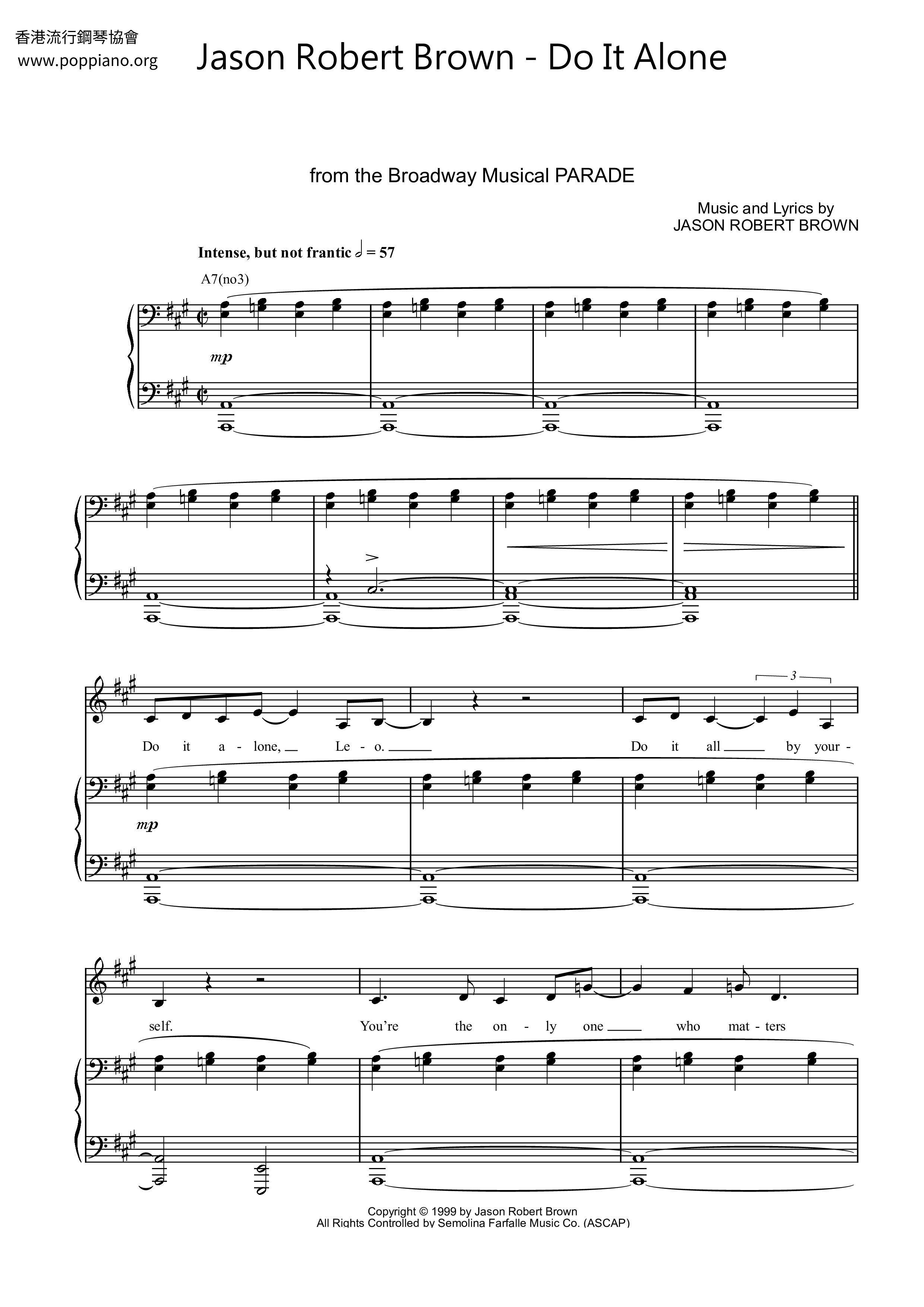 Do It Alone琴谱