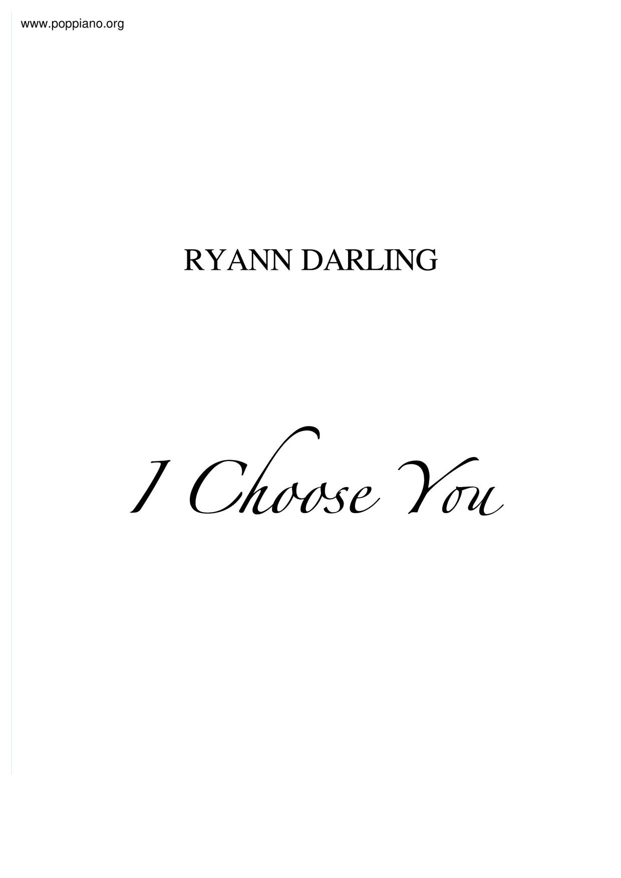 I Choose You琴谱
