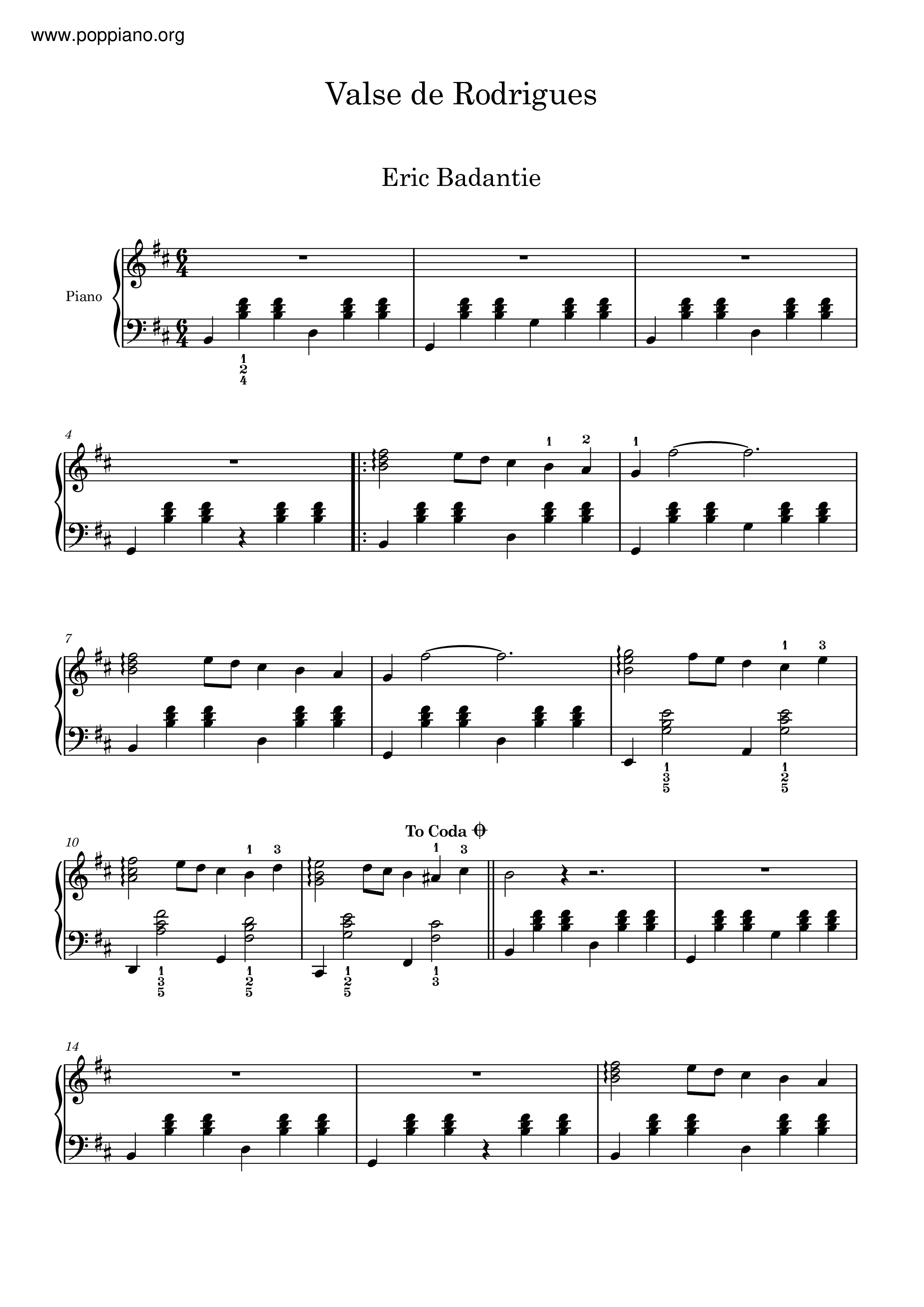 Vals De Rodrigues琴谱