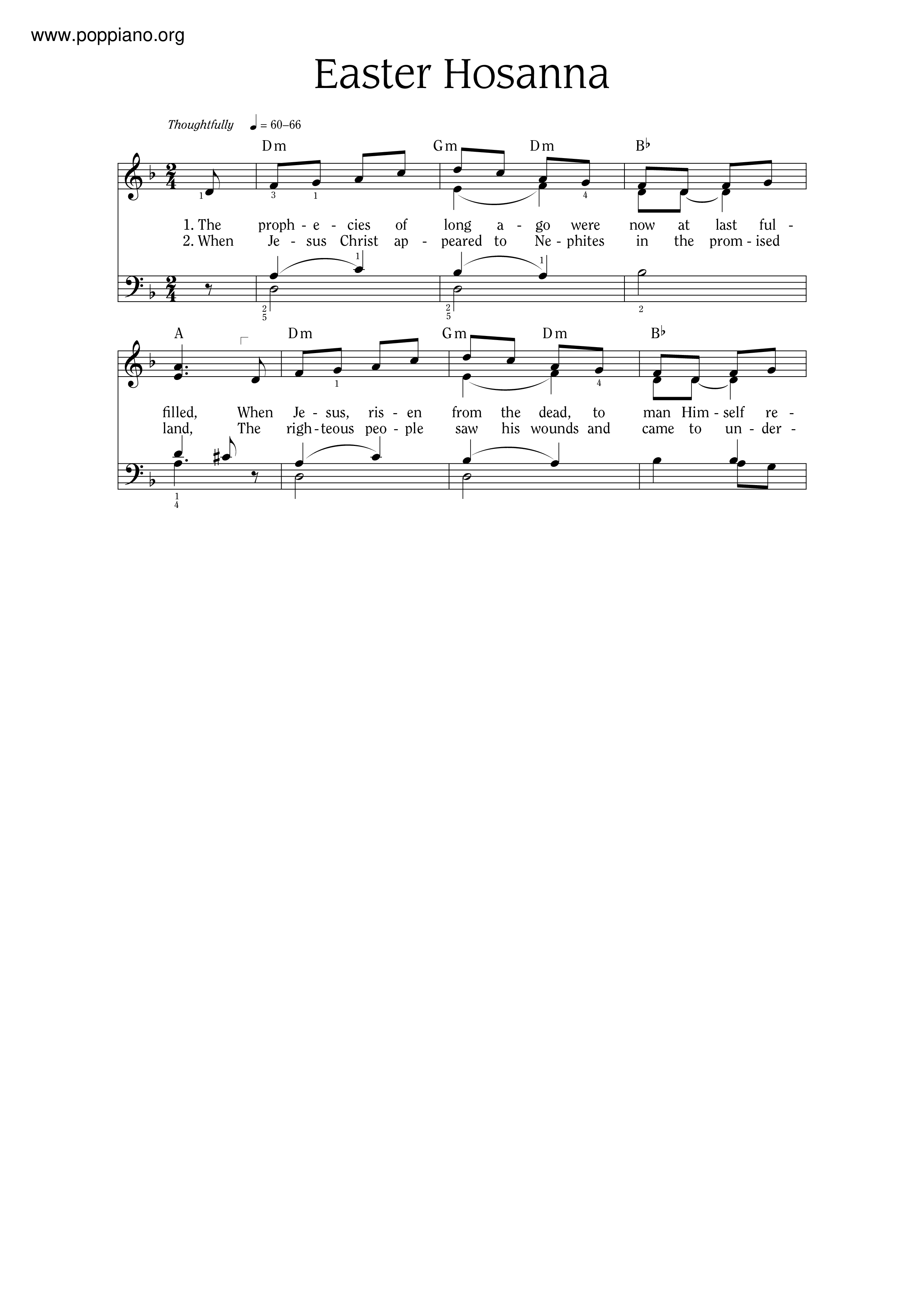 Easter Hosanna琴谱
