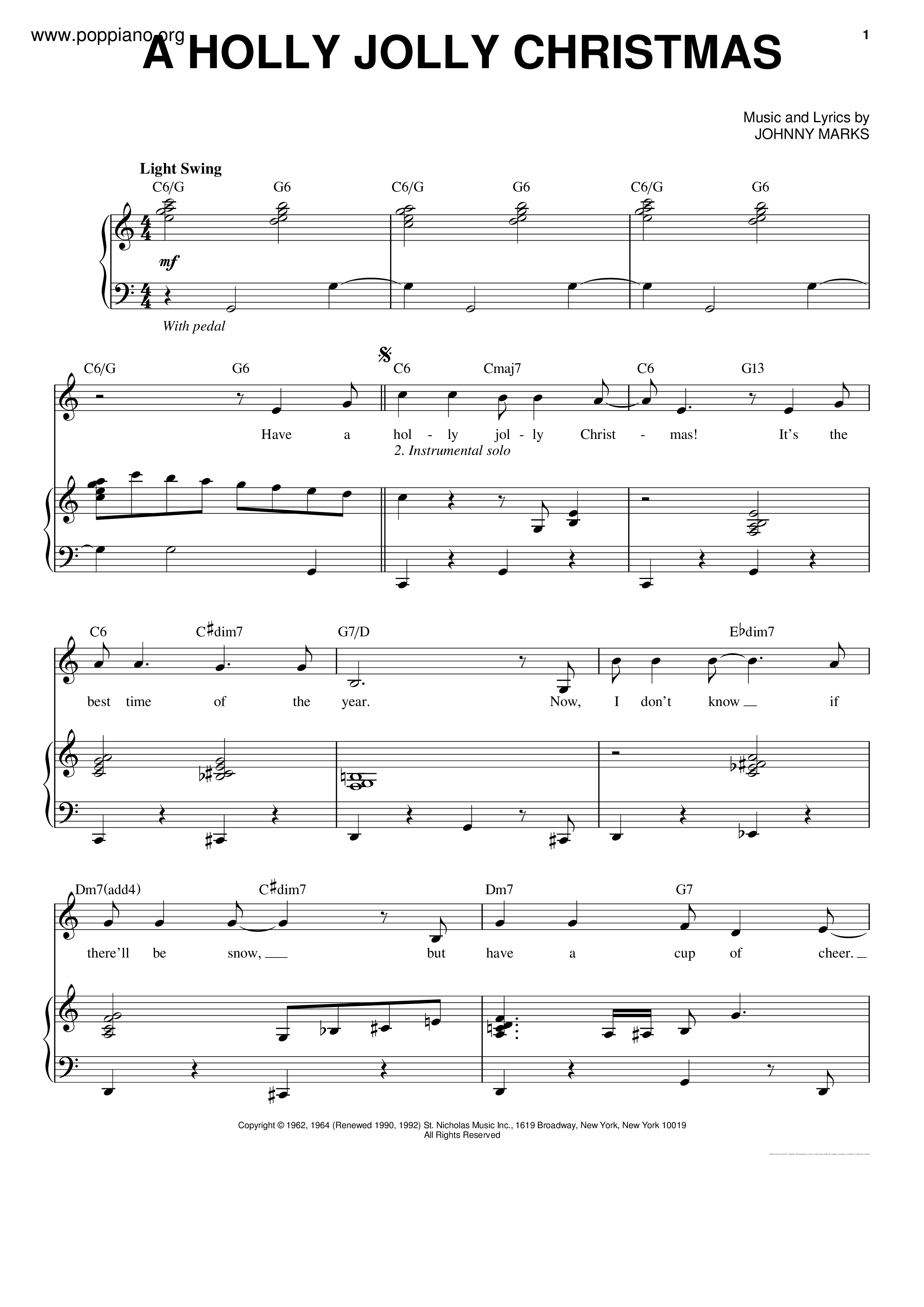 A Holy Jolly Christmas琴谱