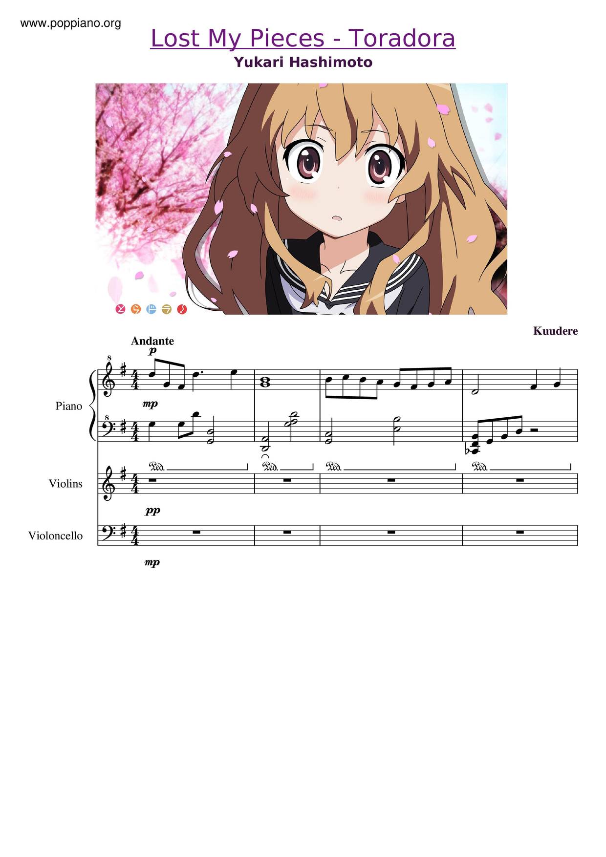 Toradora Ost - Lost My Pieces琴谱