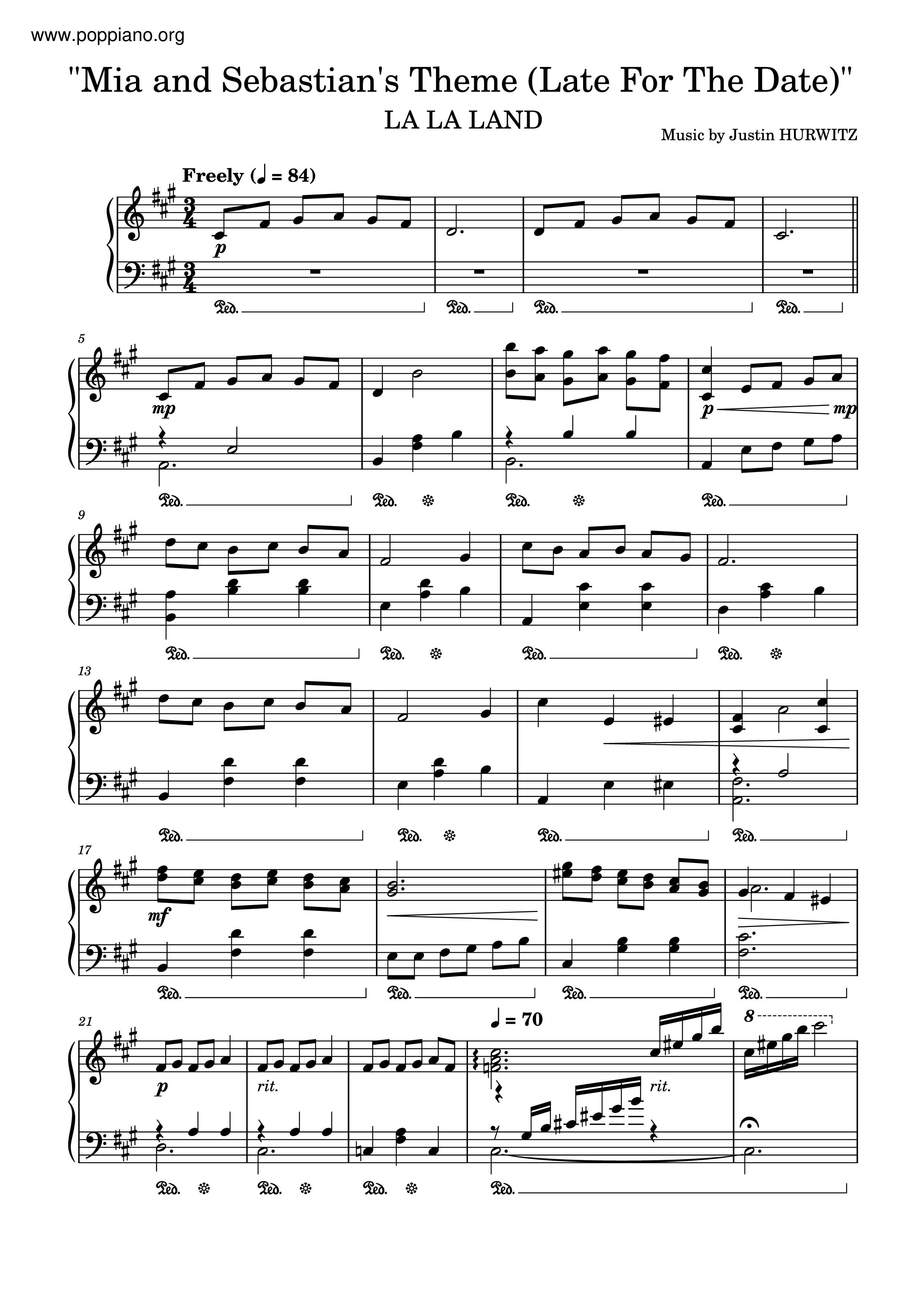 La La Land - Mia & Sebastian's Theme琴谱