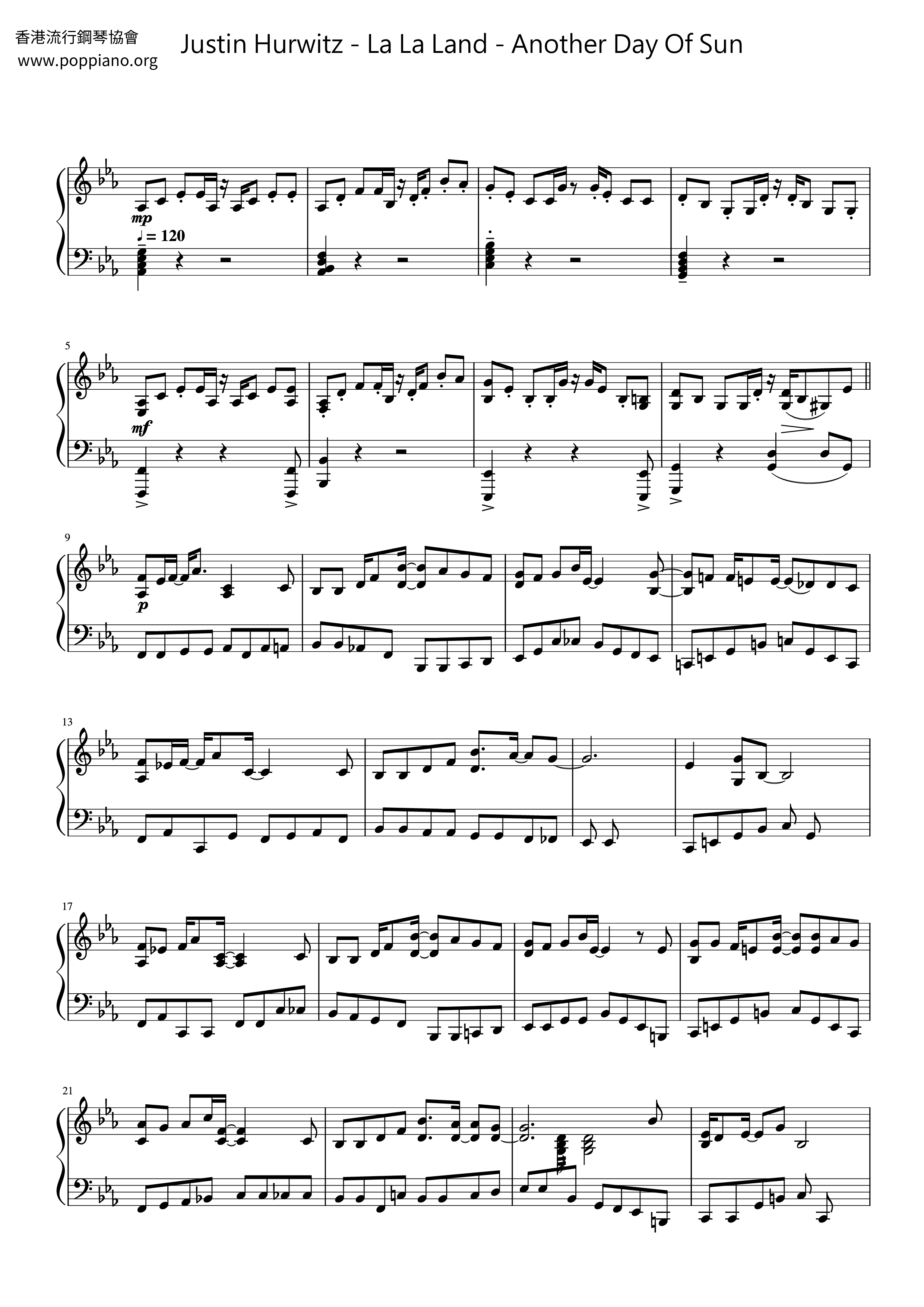 La La Land - Another Day Of Sun琴谱
