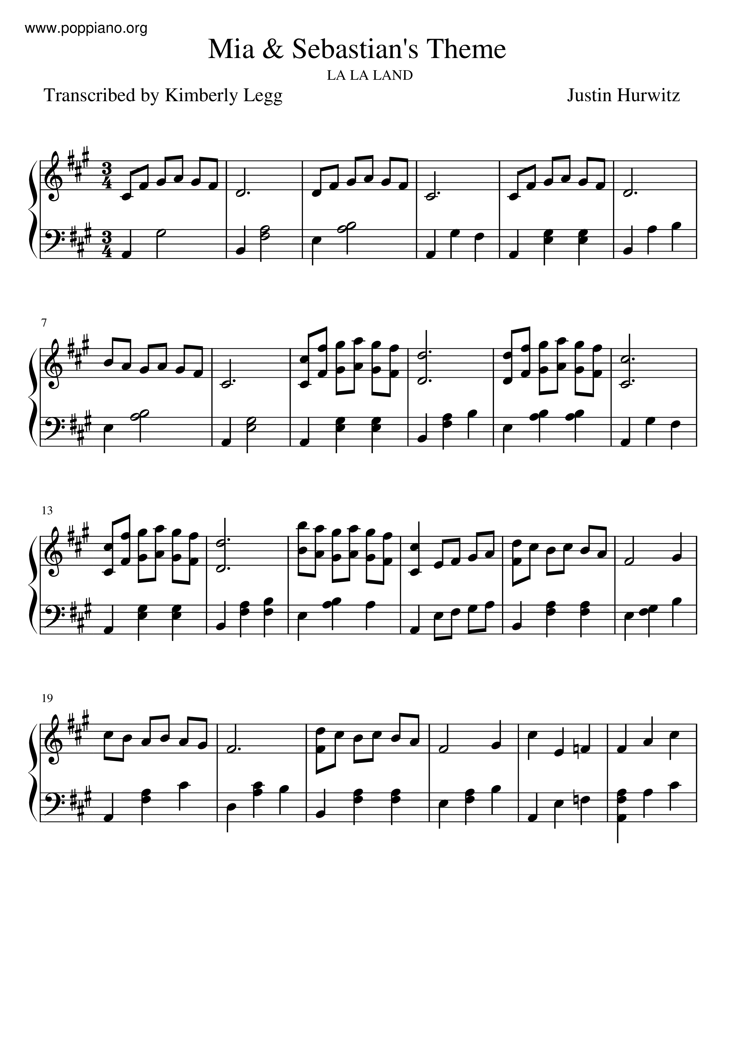 La La Land - Mia & Sebastian's Theme琴谱