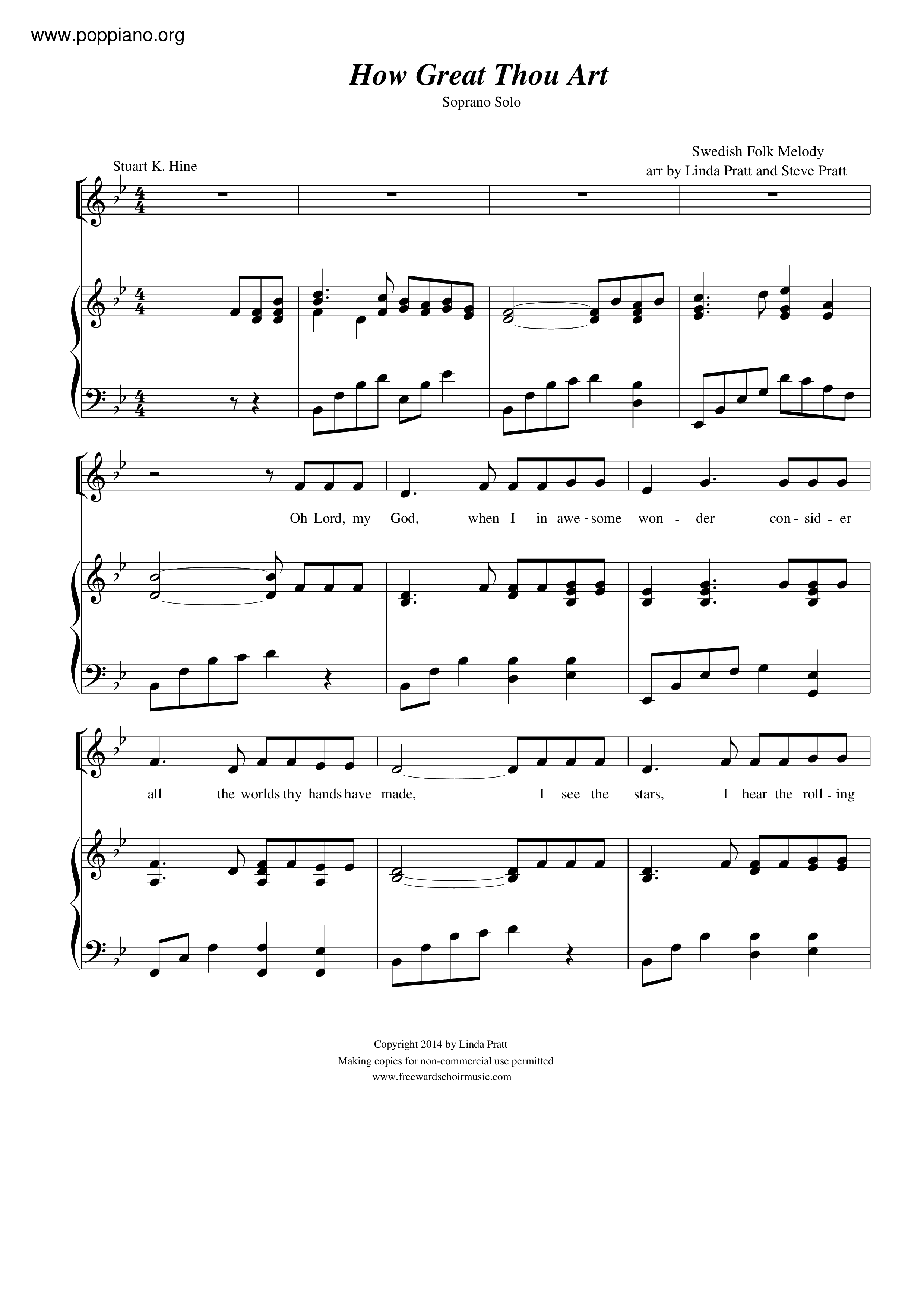 How Great Thou Art琴谱
