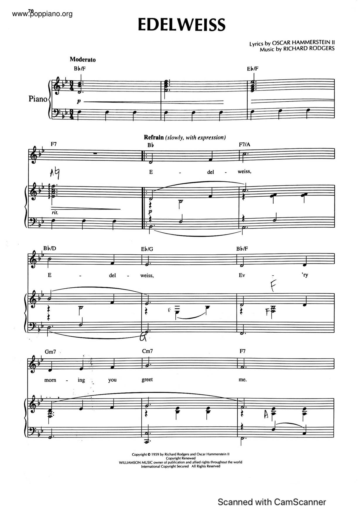 The Sound Of Music - Edelweiss琴谱