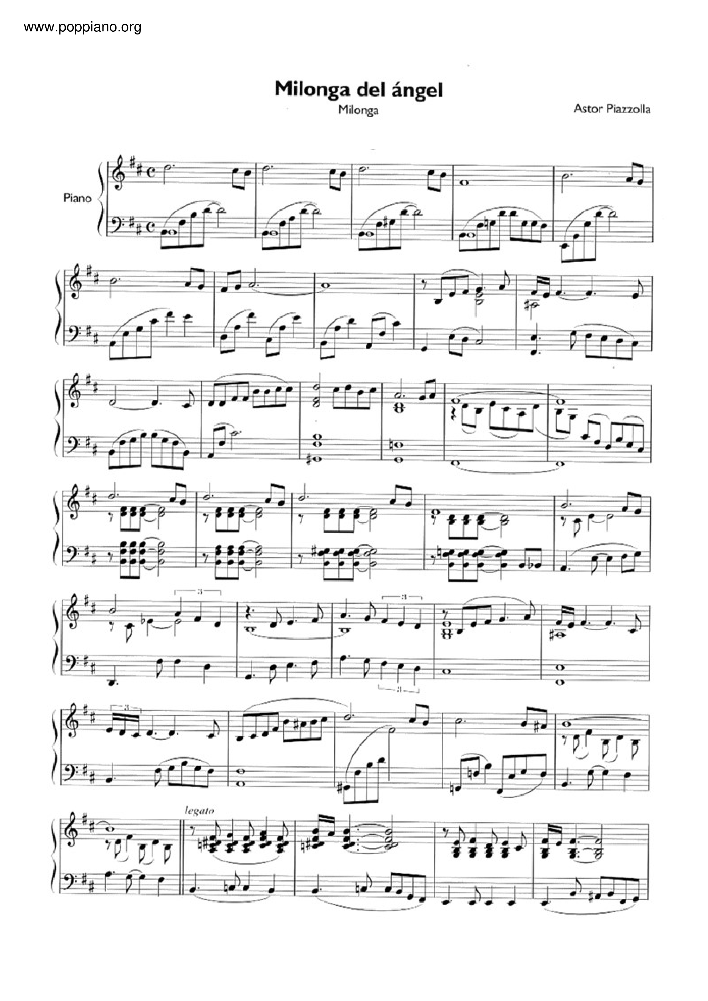 Milonga Del Angel琴谱