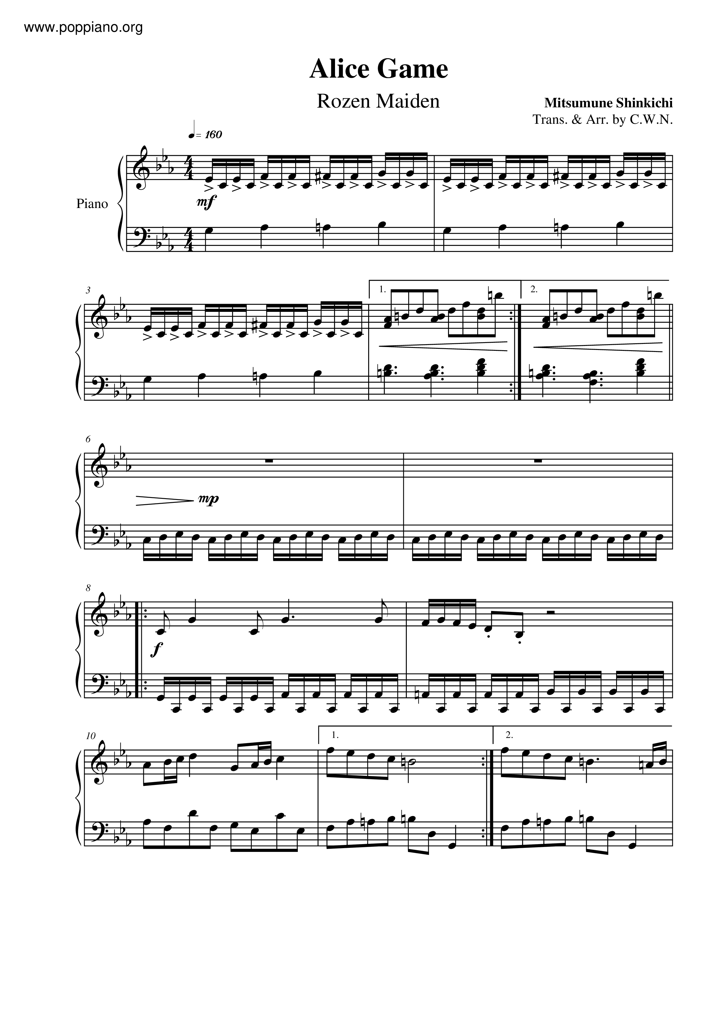Alice Game琴谱