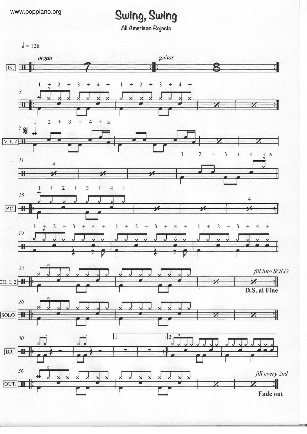 Swing, Swing琴谱