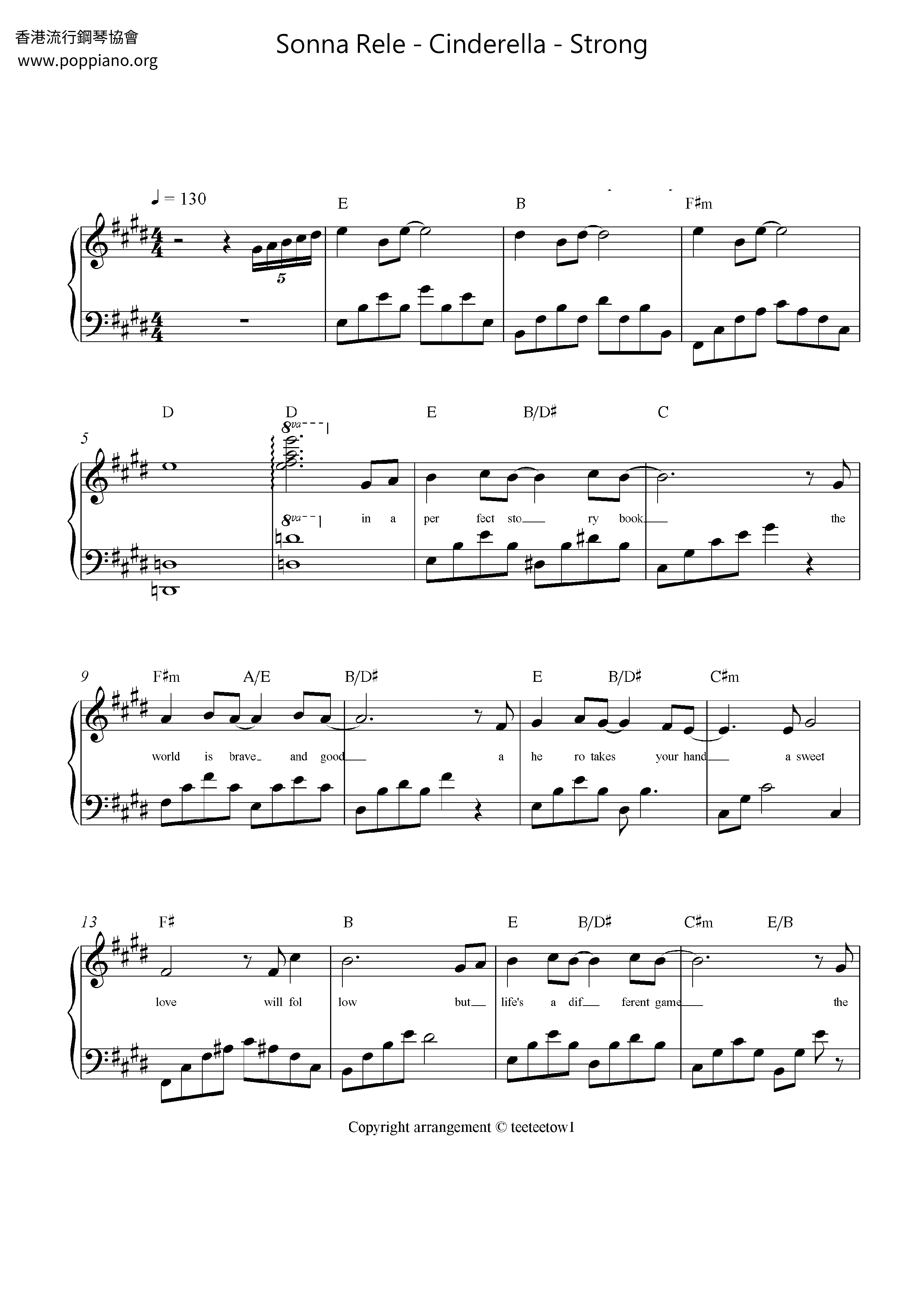 Cinderella - Strong琴谱