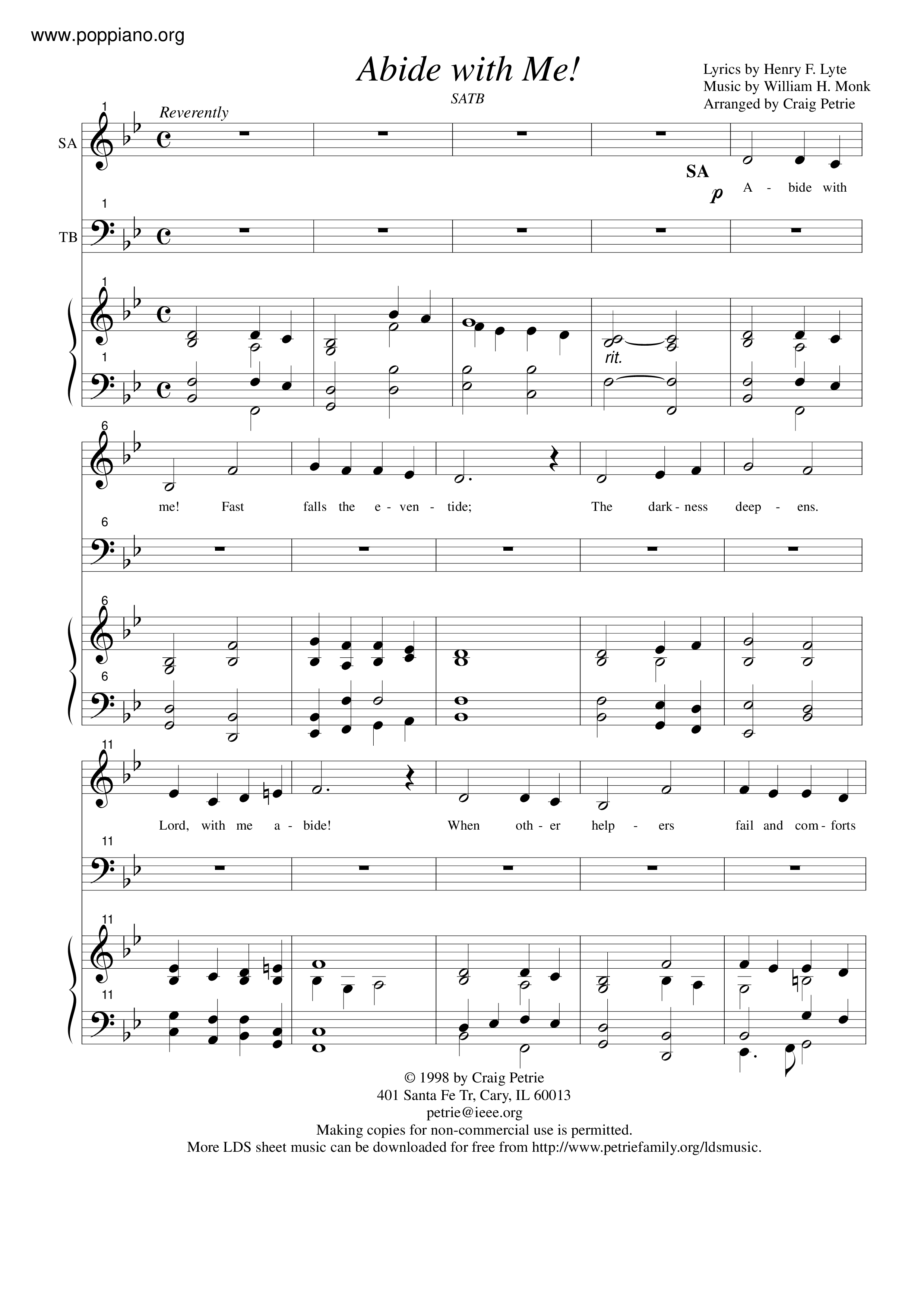 Abide With Me!琴谱