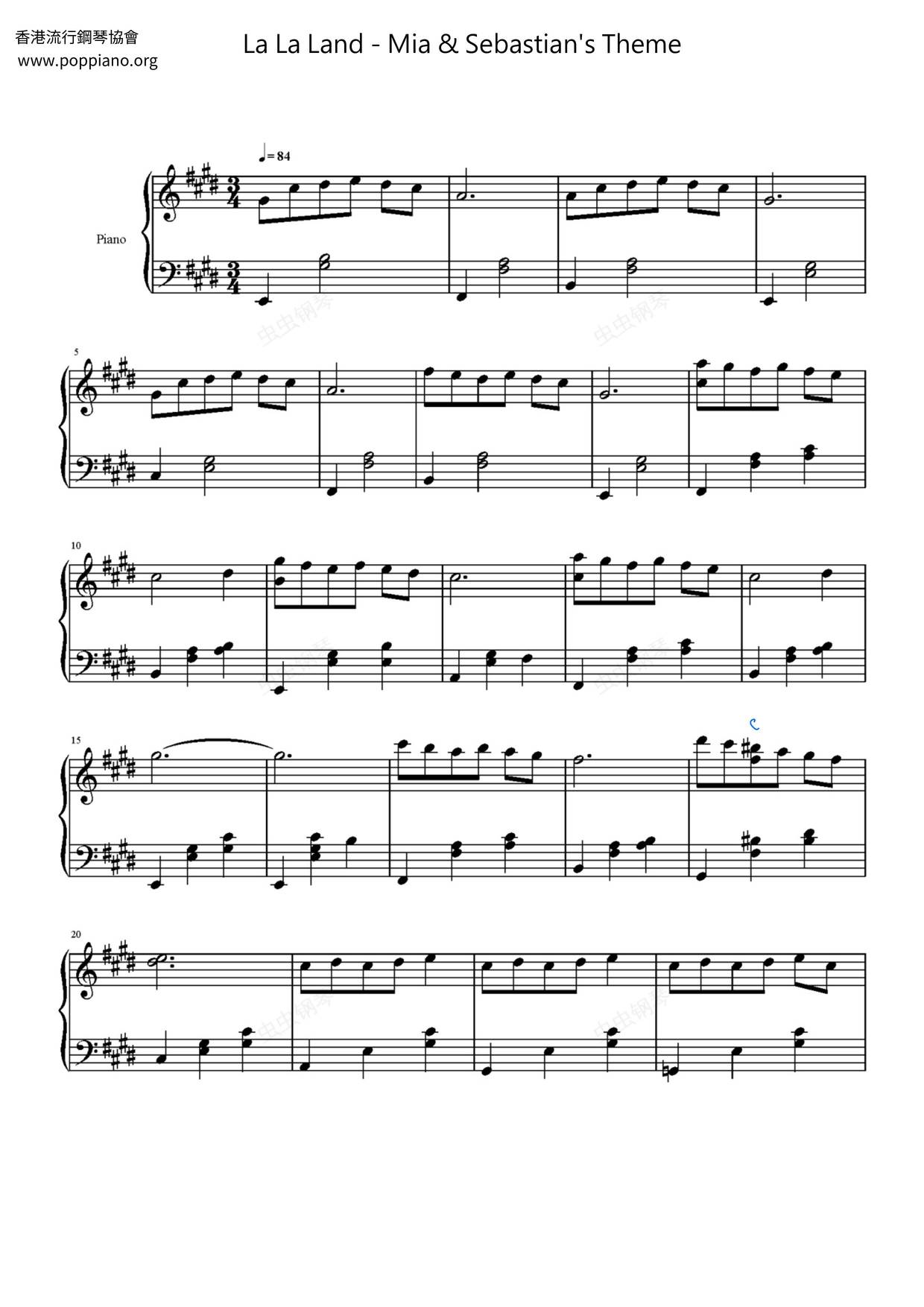 La La Land - Mia & Sebastian's Theme琴谱