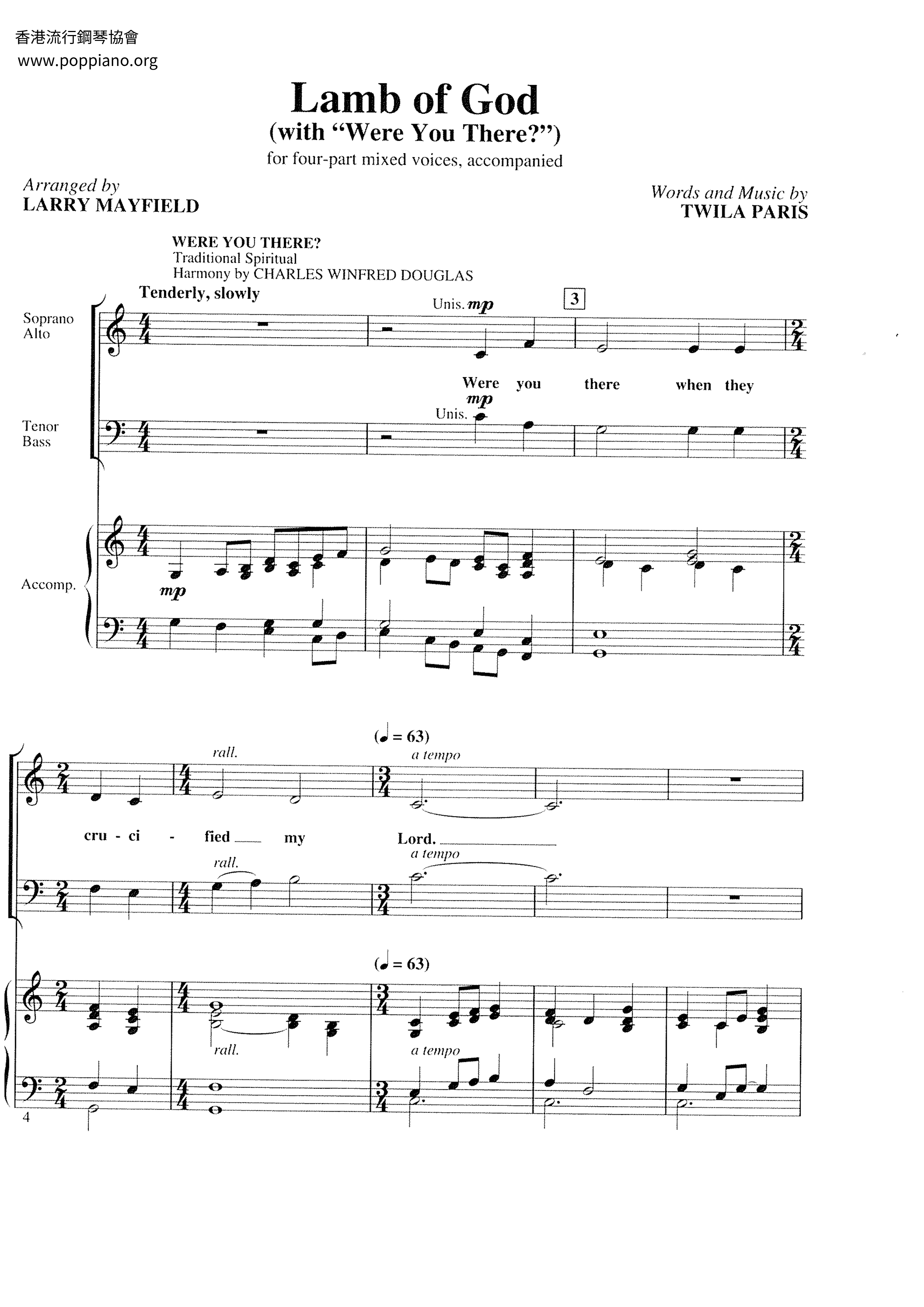 Lamb Of God琴谱