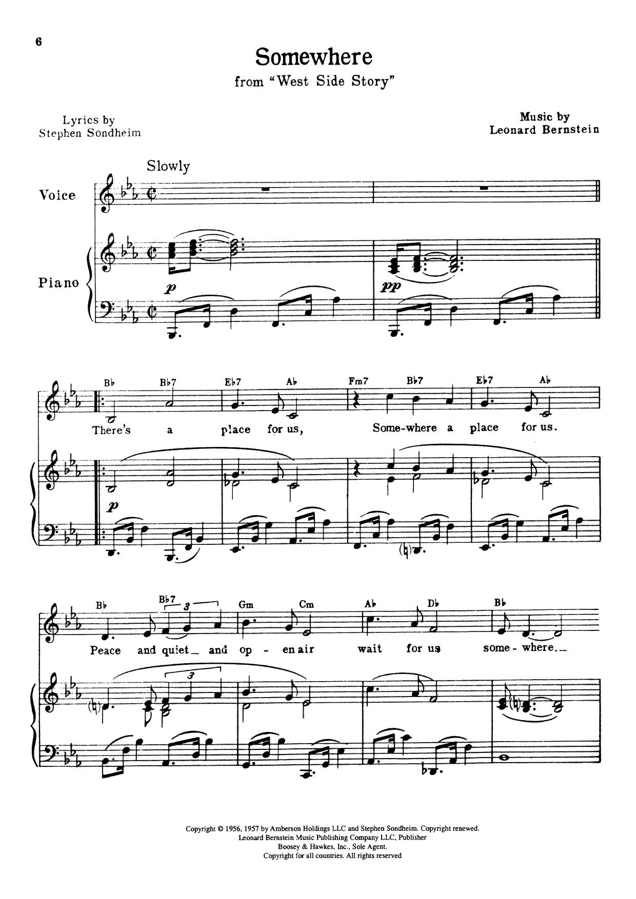 West Side Story: Act II: Somewhere琴谱