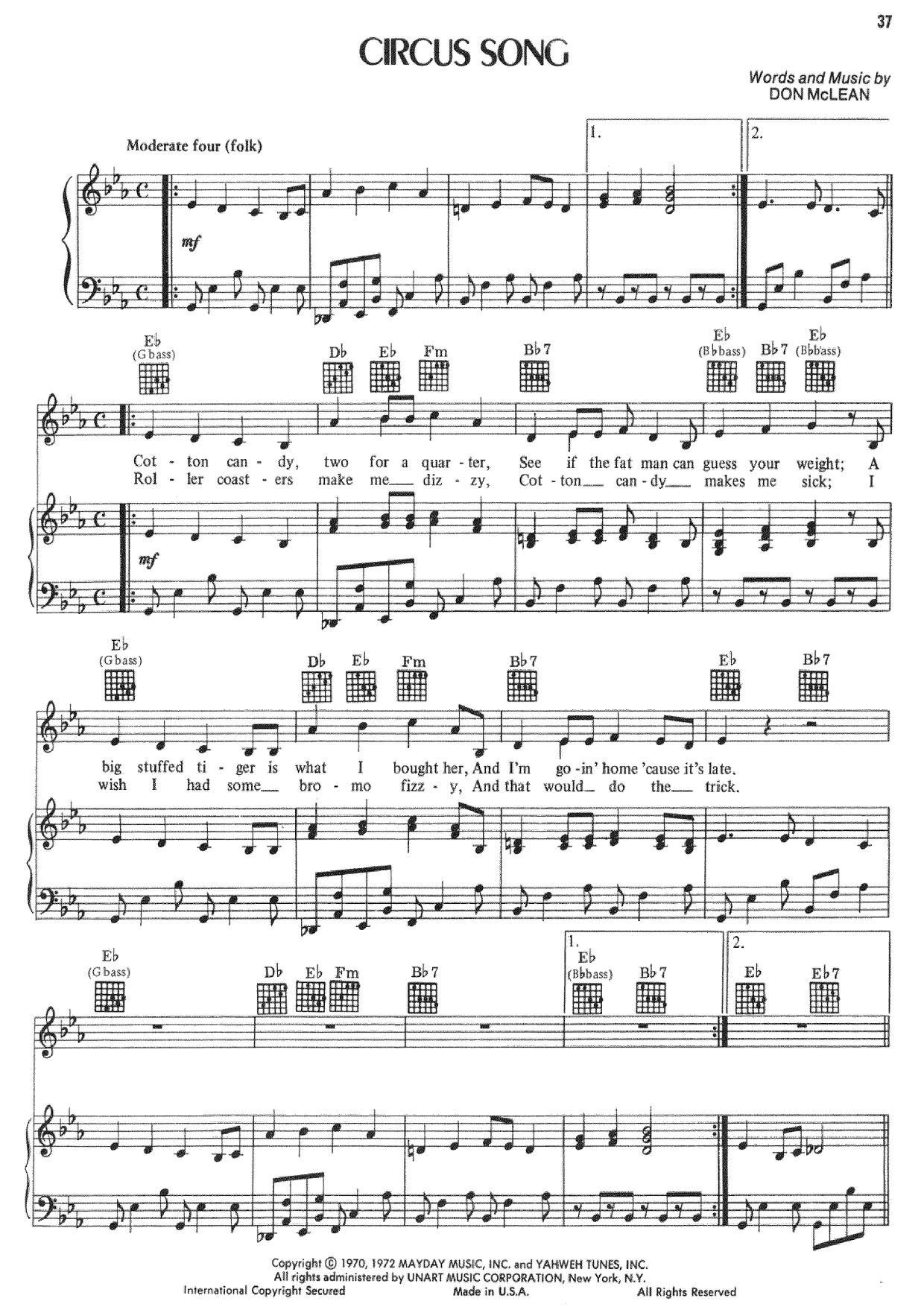 Circus Song琴谱