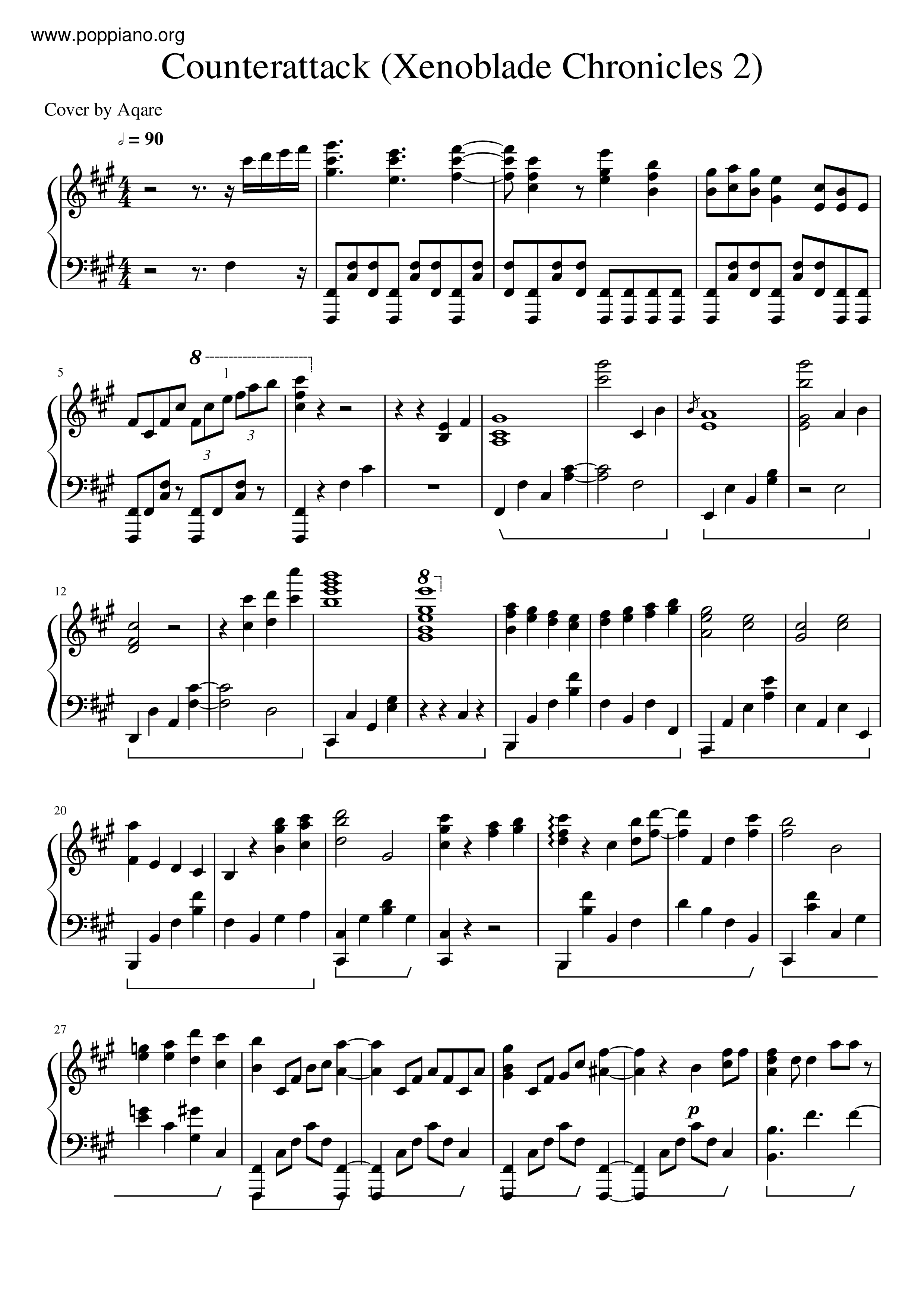 Counterattack (Xenoblade Chronicles 2琴谱
