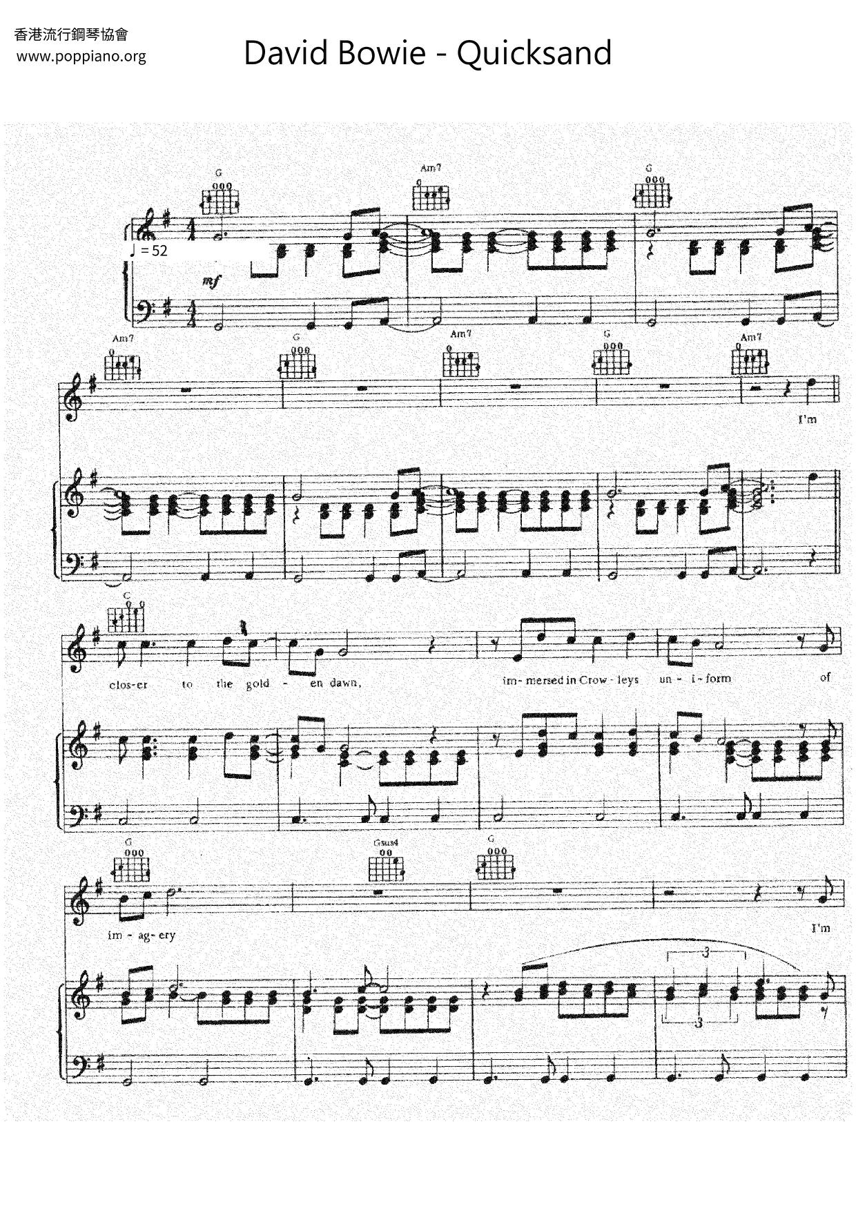 Quicksand琴谱
