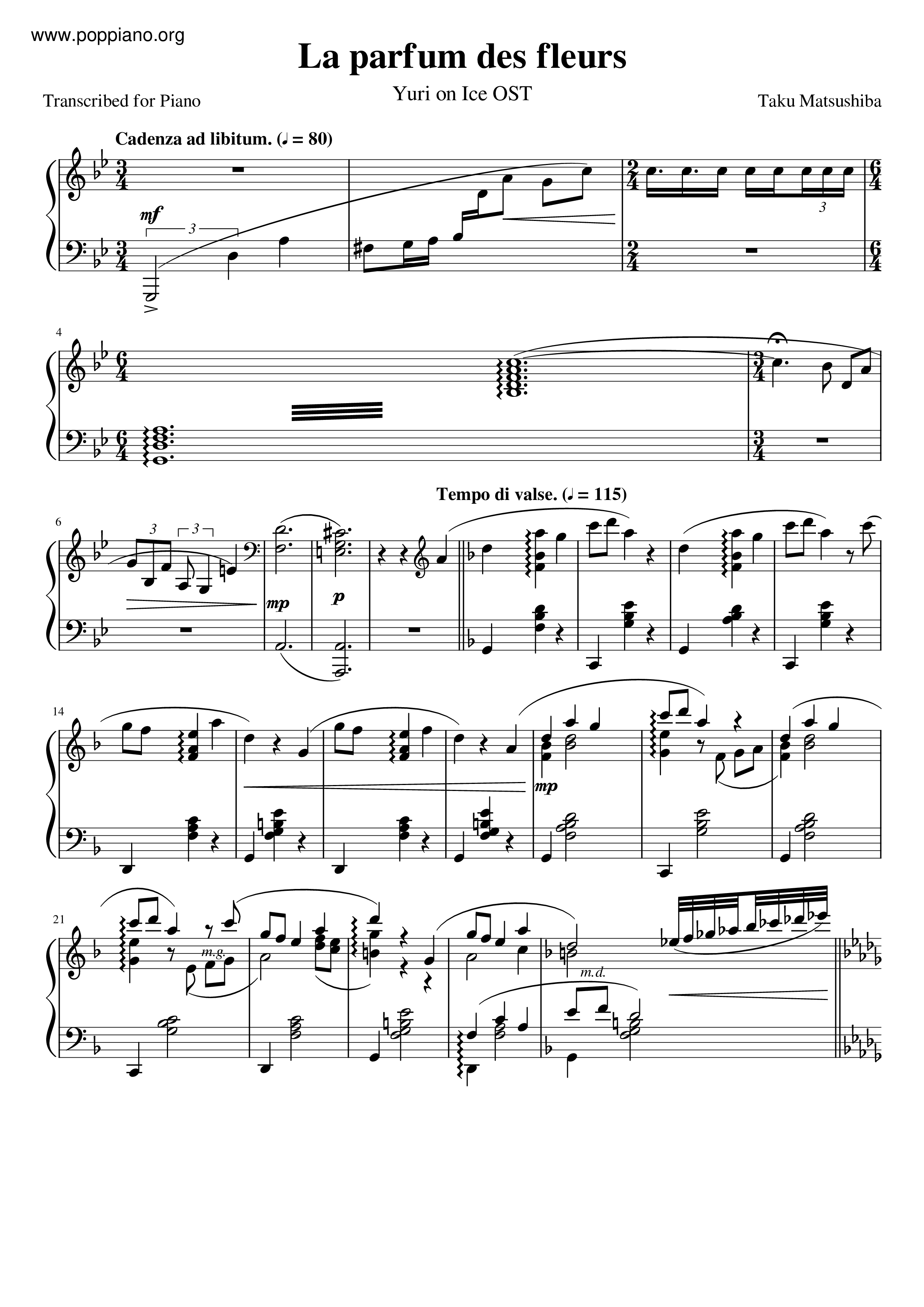 La Parfum Des Fleurs琴谱