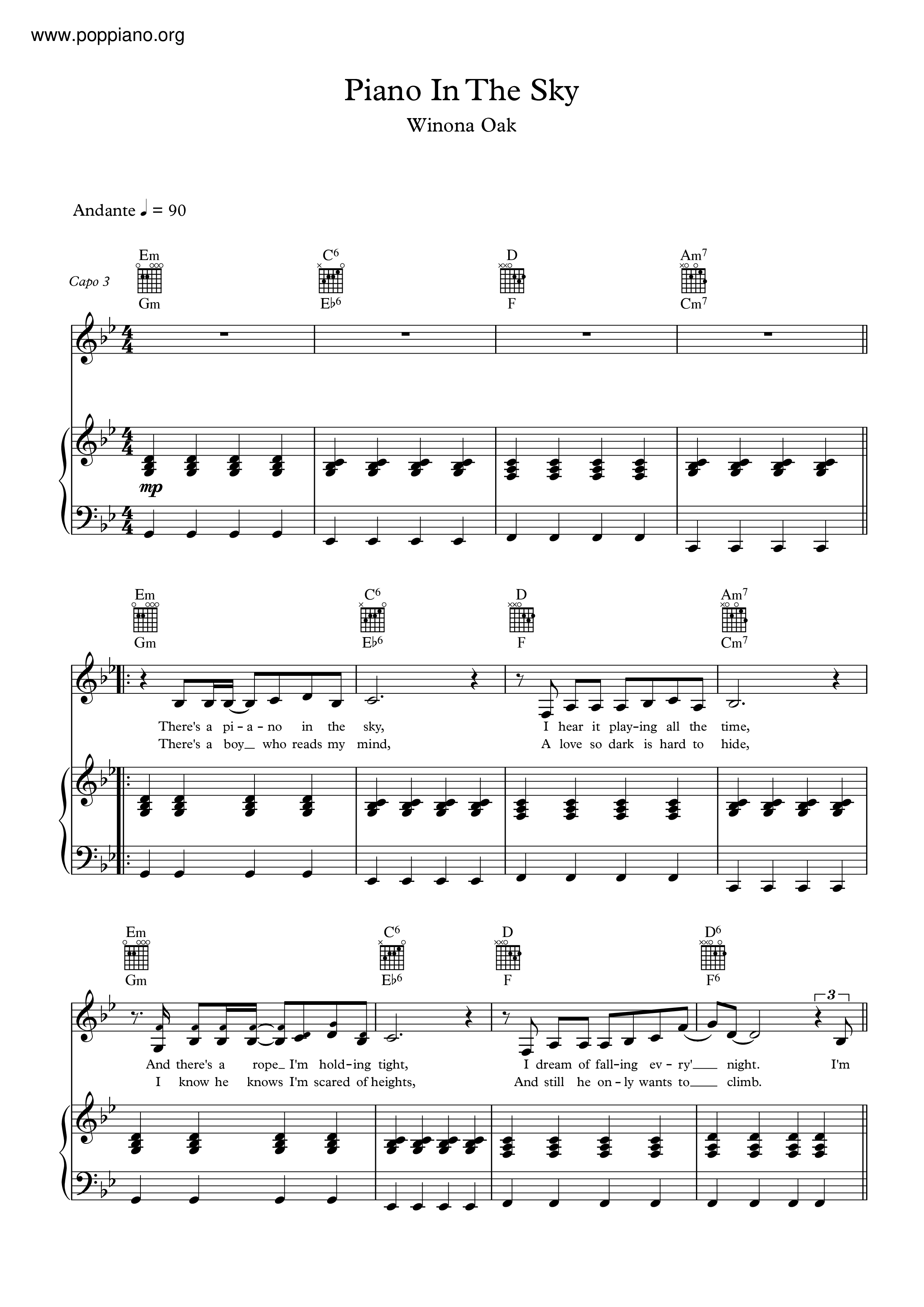 Piano In The Sky琴谱