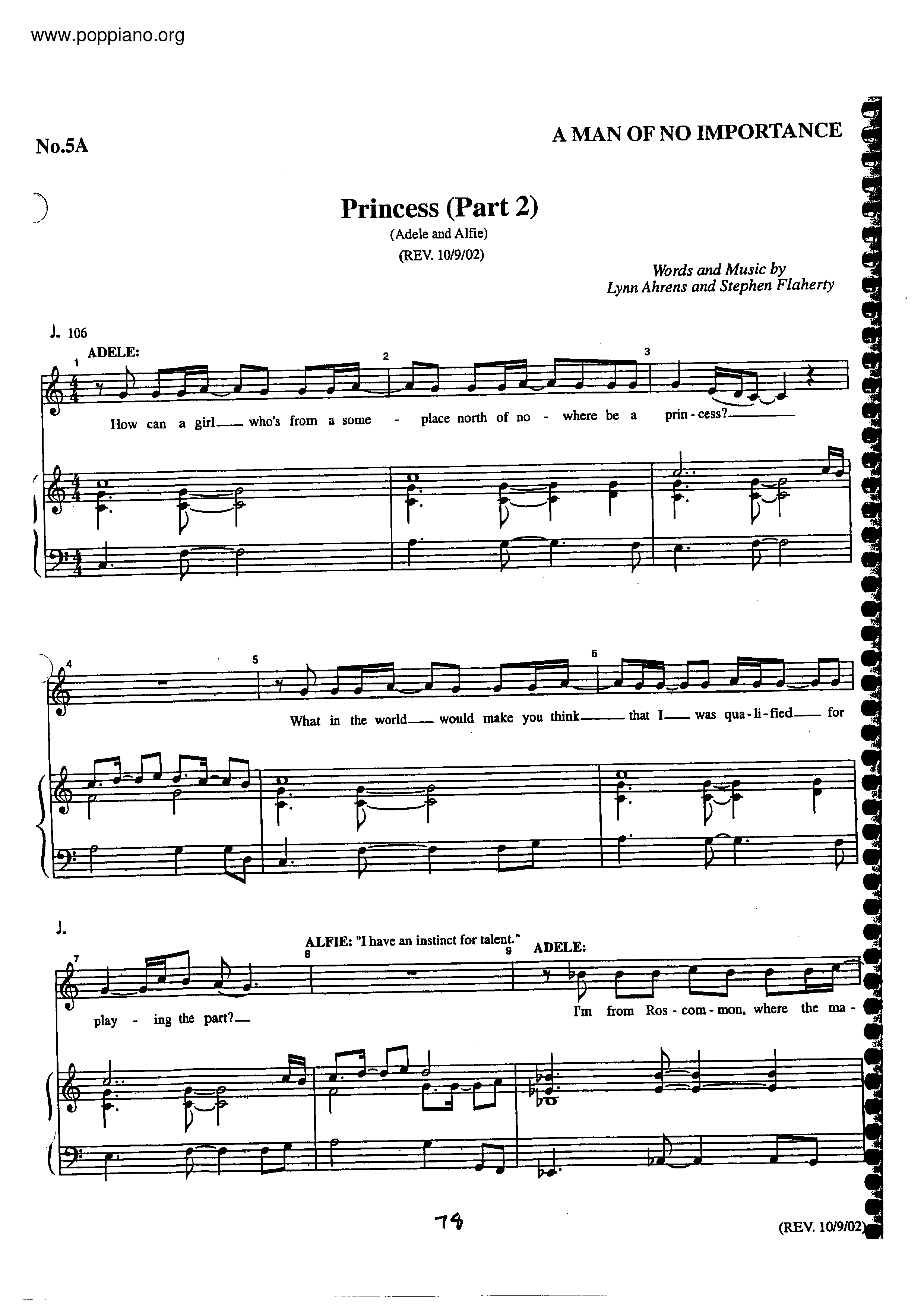 Princess A Man Of No Importance琴谱