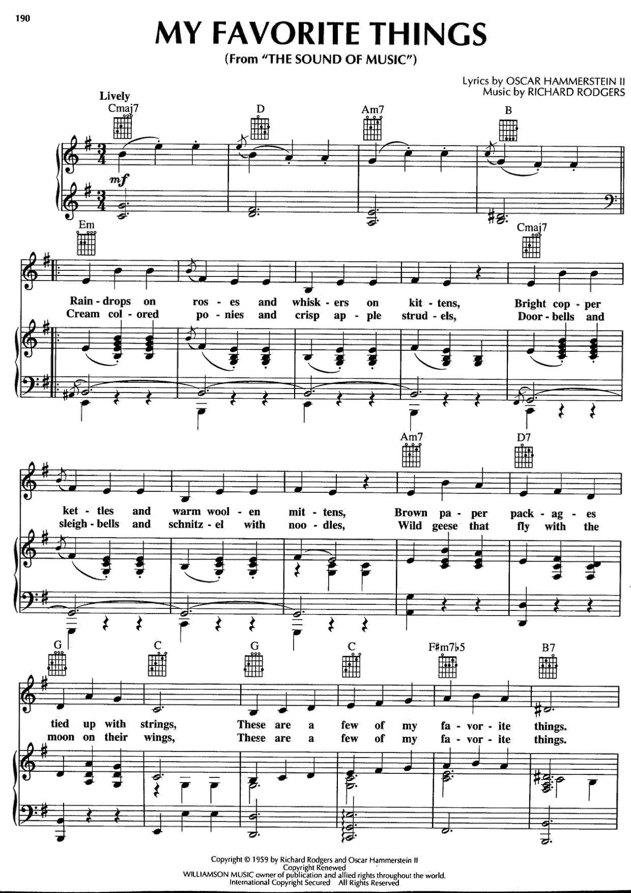 The Sound Of Music - My Favorite Things琴谱