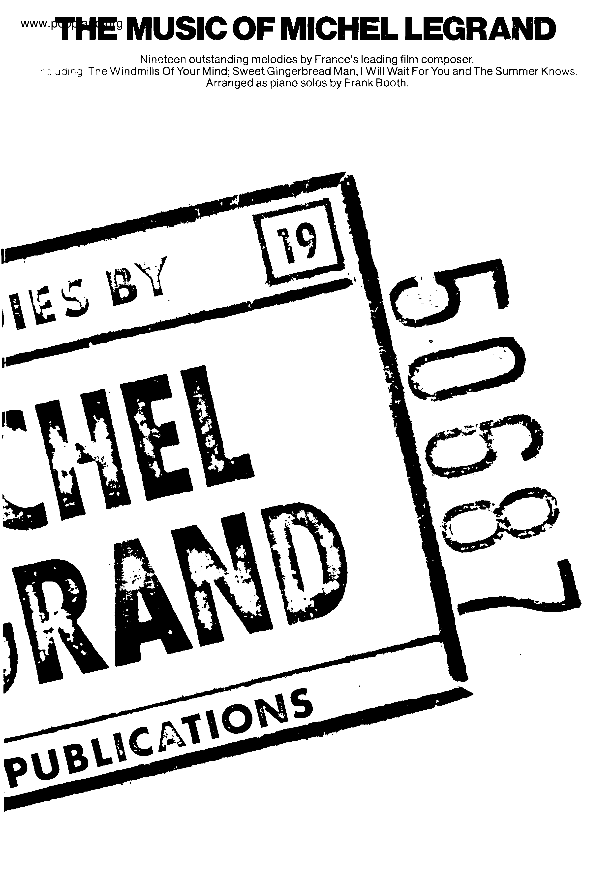 The Music Of Michel Legrand book 57 pages琴谱