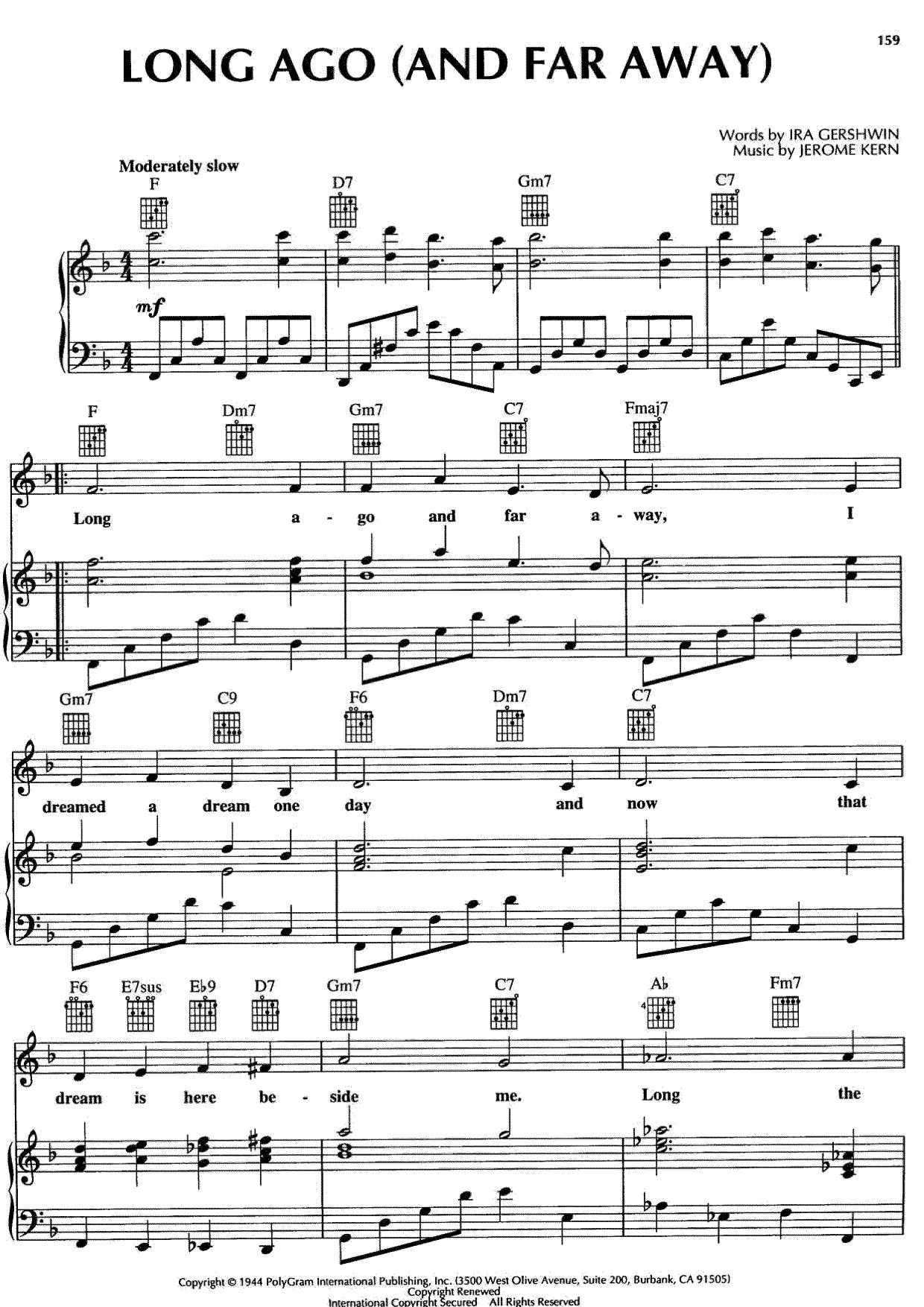 Long Ago (And Far Away)琴谱